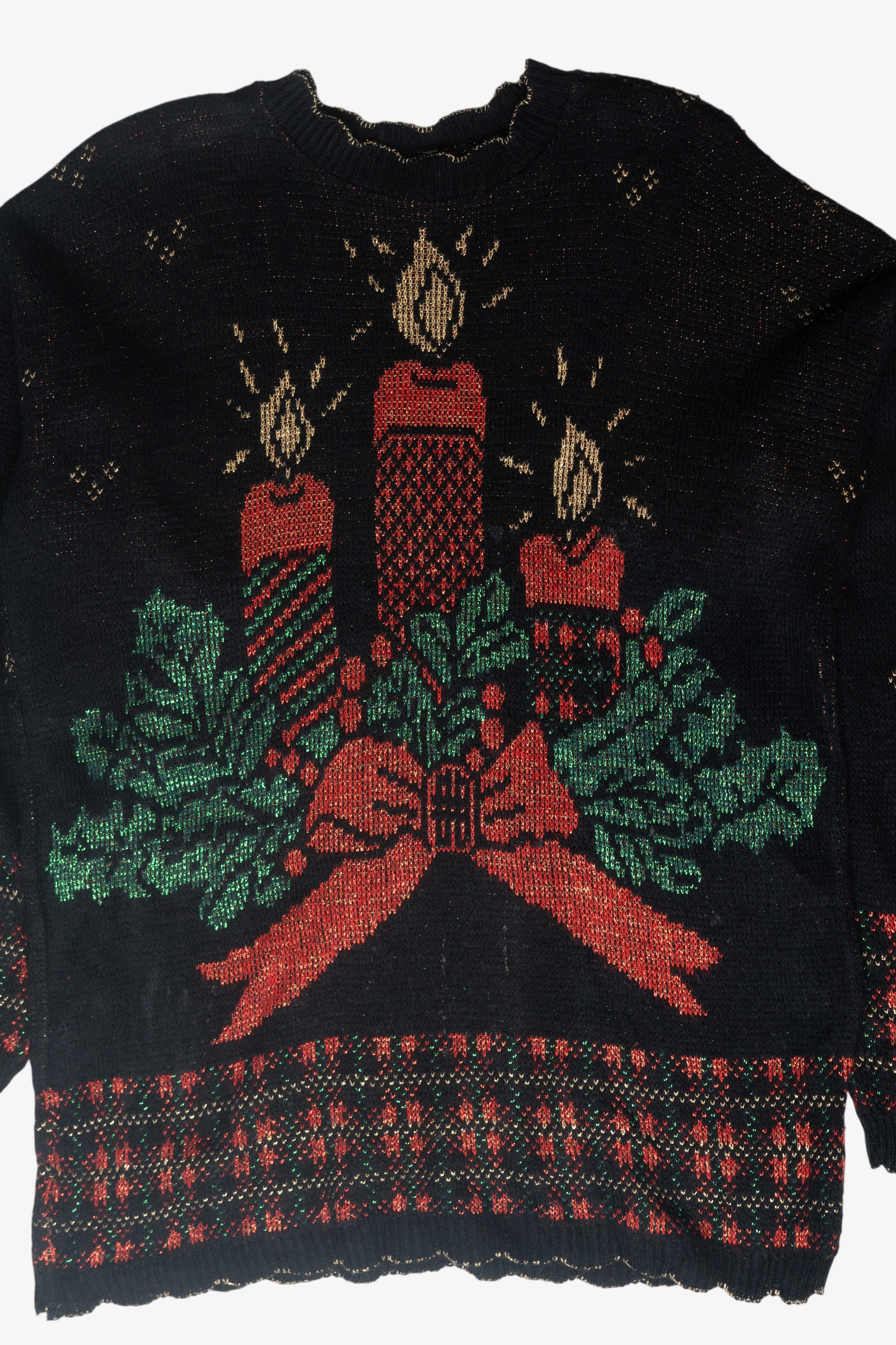Lurex Candles Ugly Christmas Pullover (1990s)