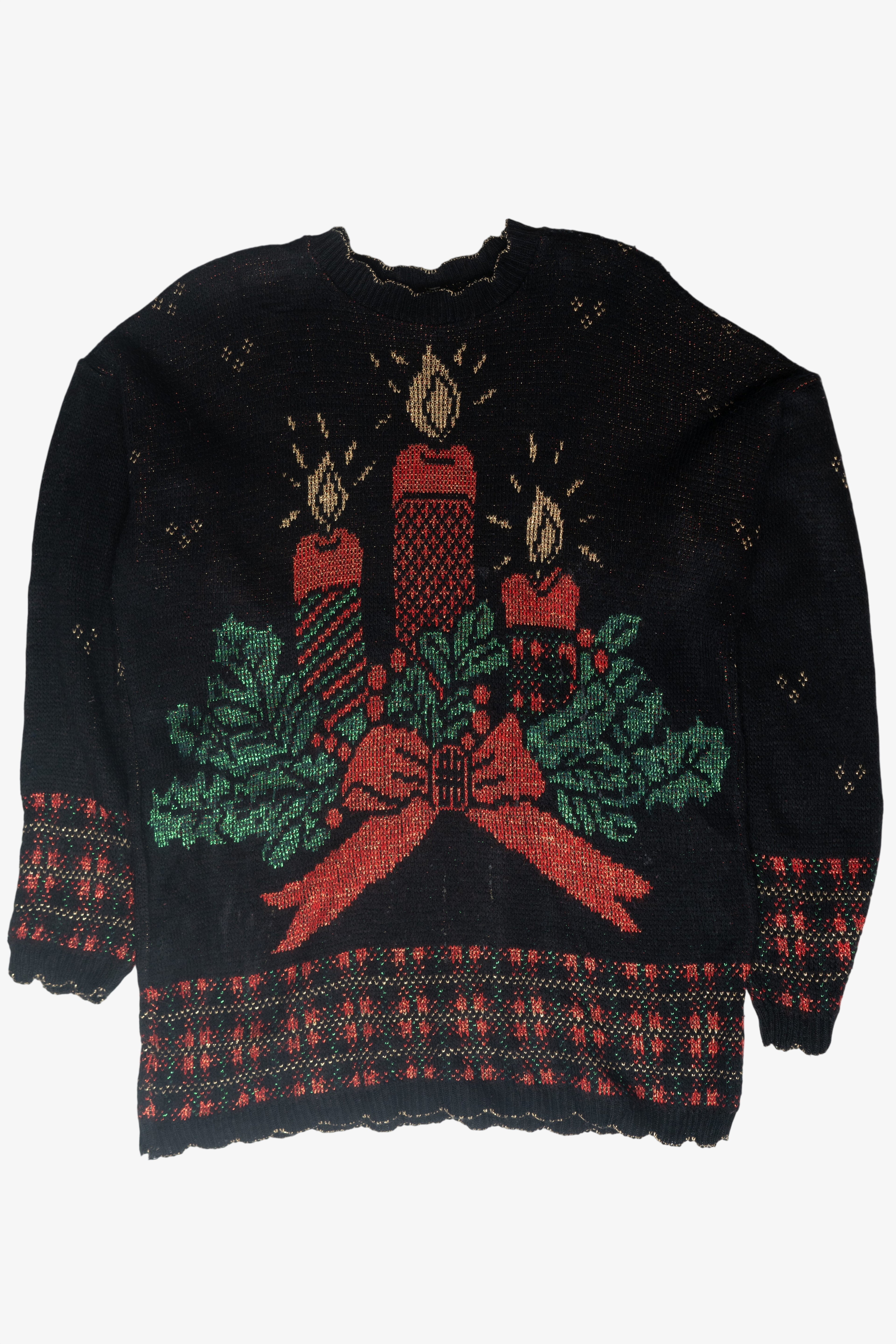 Lurex Candles Ugly Christmas Pullover (1990s)