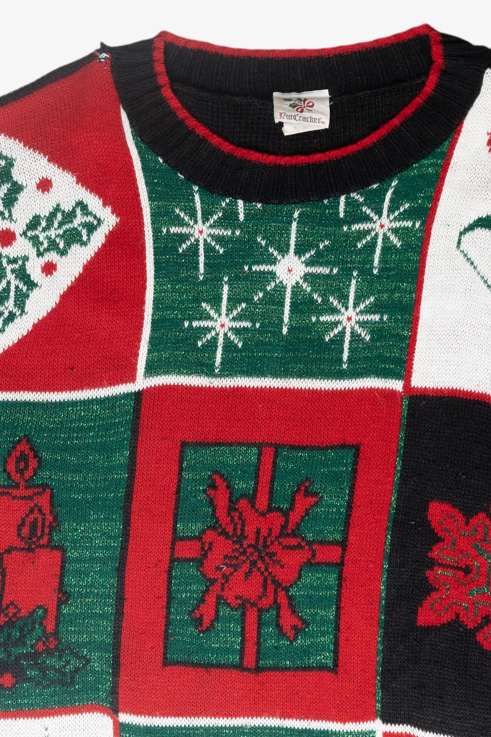 Presents Grid Vintage Ugly Christmas Pullover (1980s)