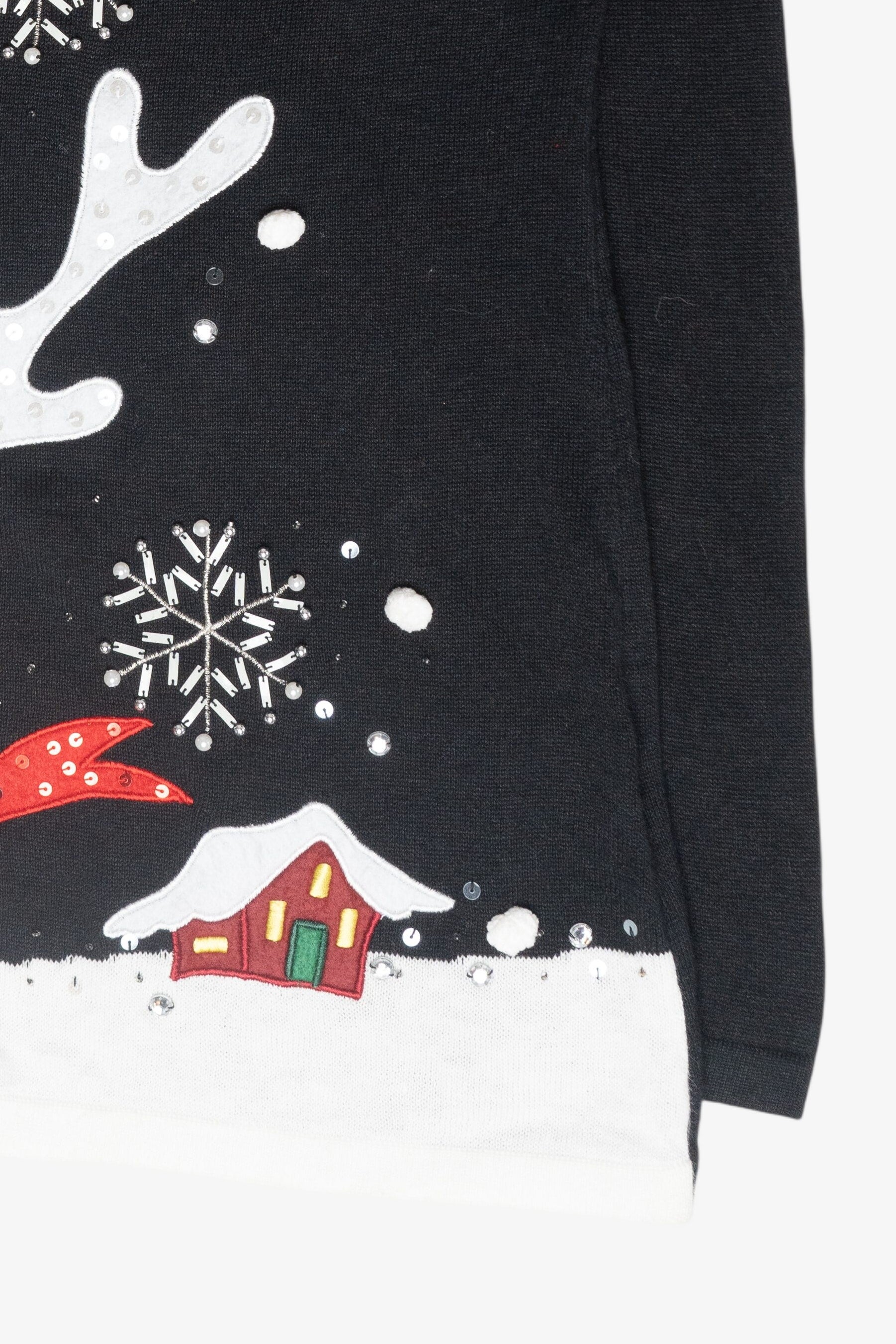 Reindeer Landscape Ugly Vintage Christmas Pullover (2000s)