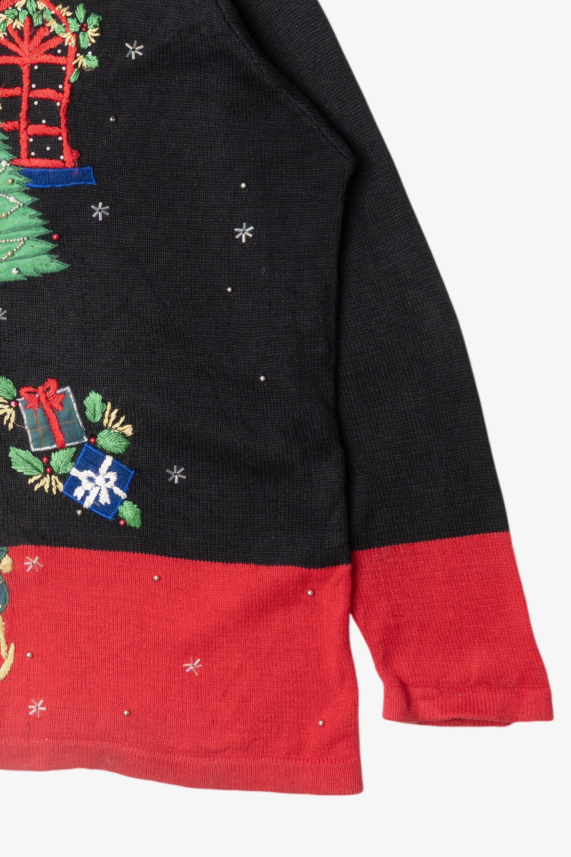 Vintage Cozy Fireplace Ugly Christmas Sweater (1990s)