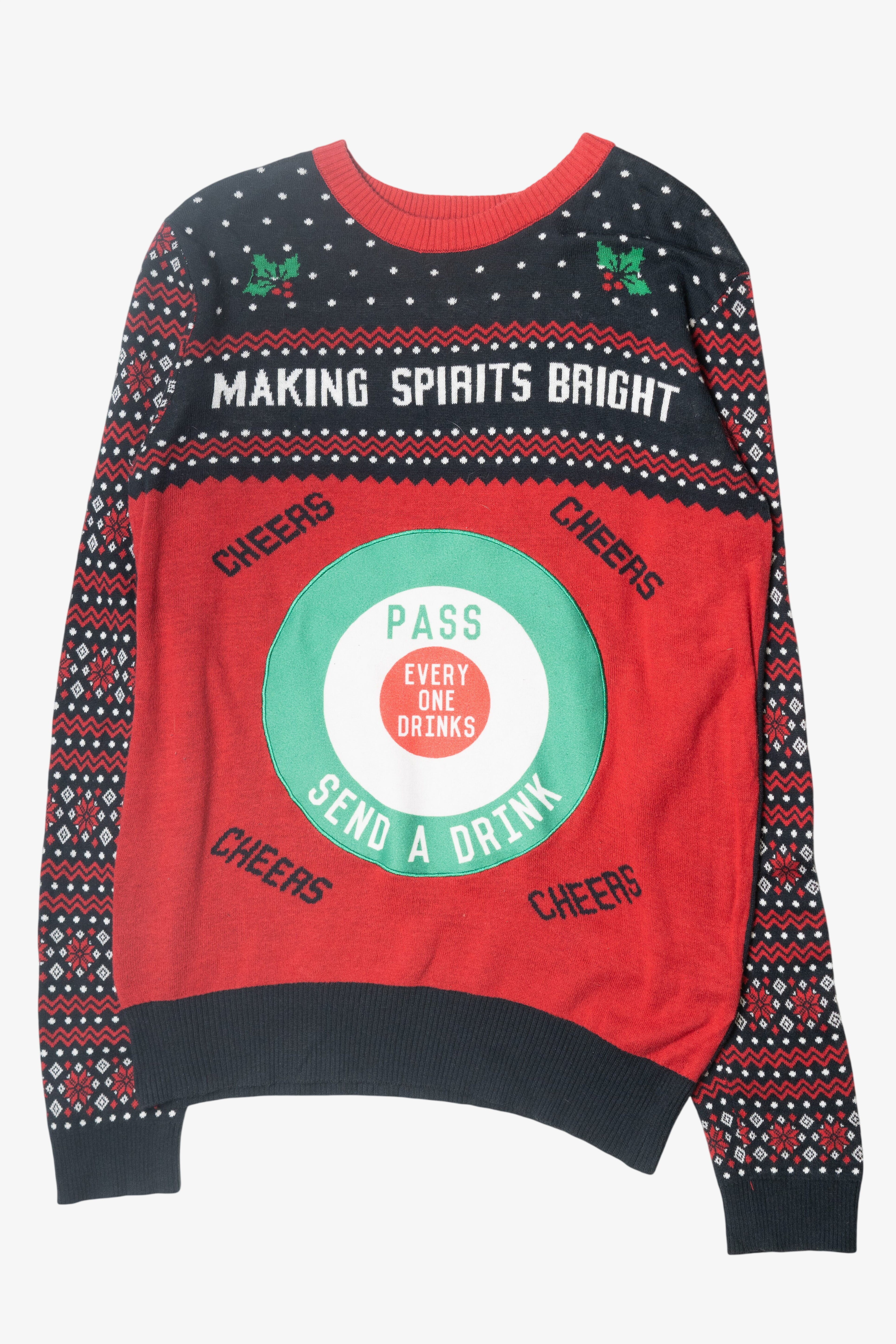 Spirits Bright Drink Target Funny Ugly Christmas Pullover (2010s)