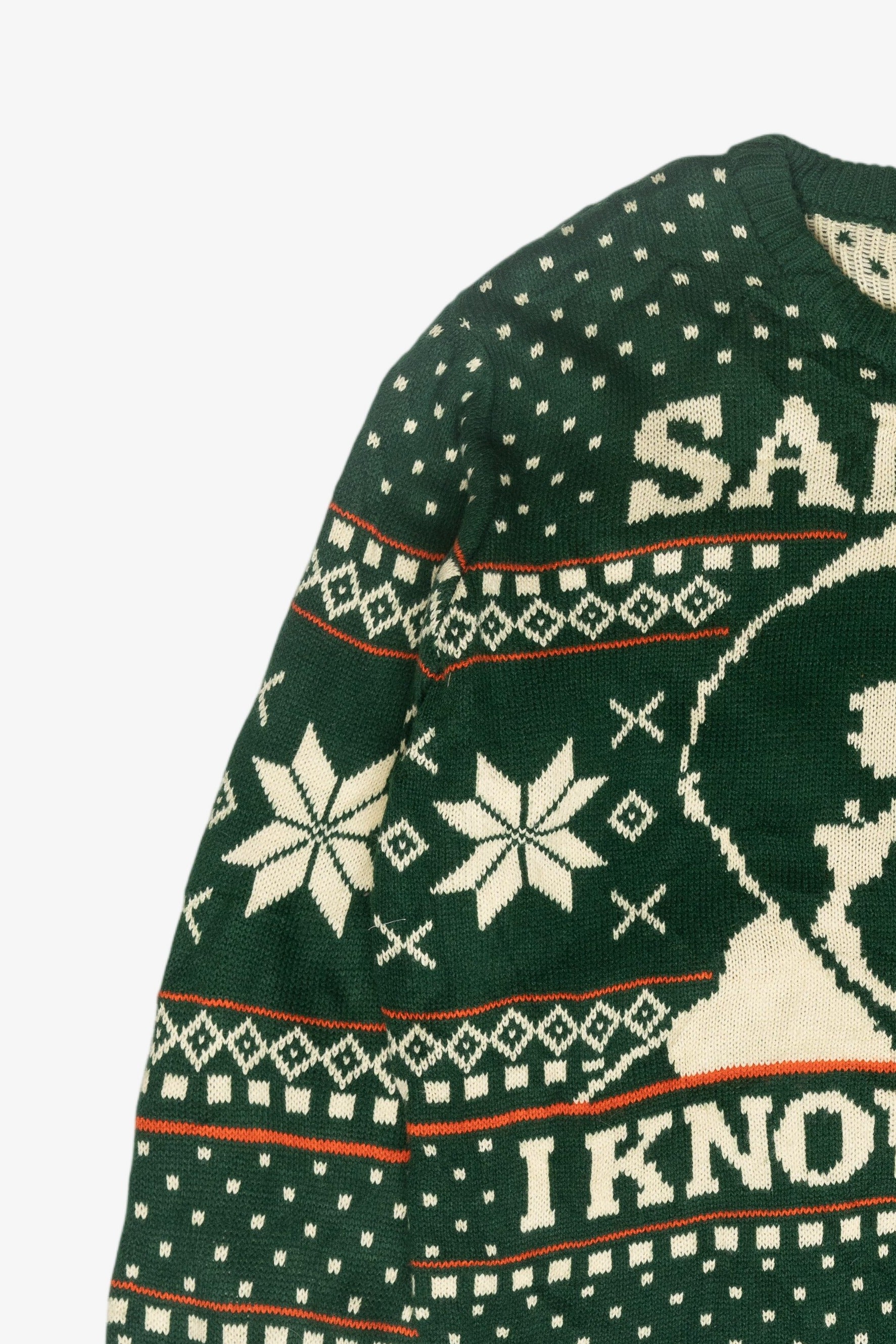 Elf Santa "I Know Him" Ugly Christmas Sweater (2010s)
