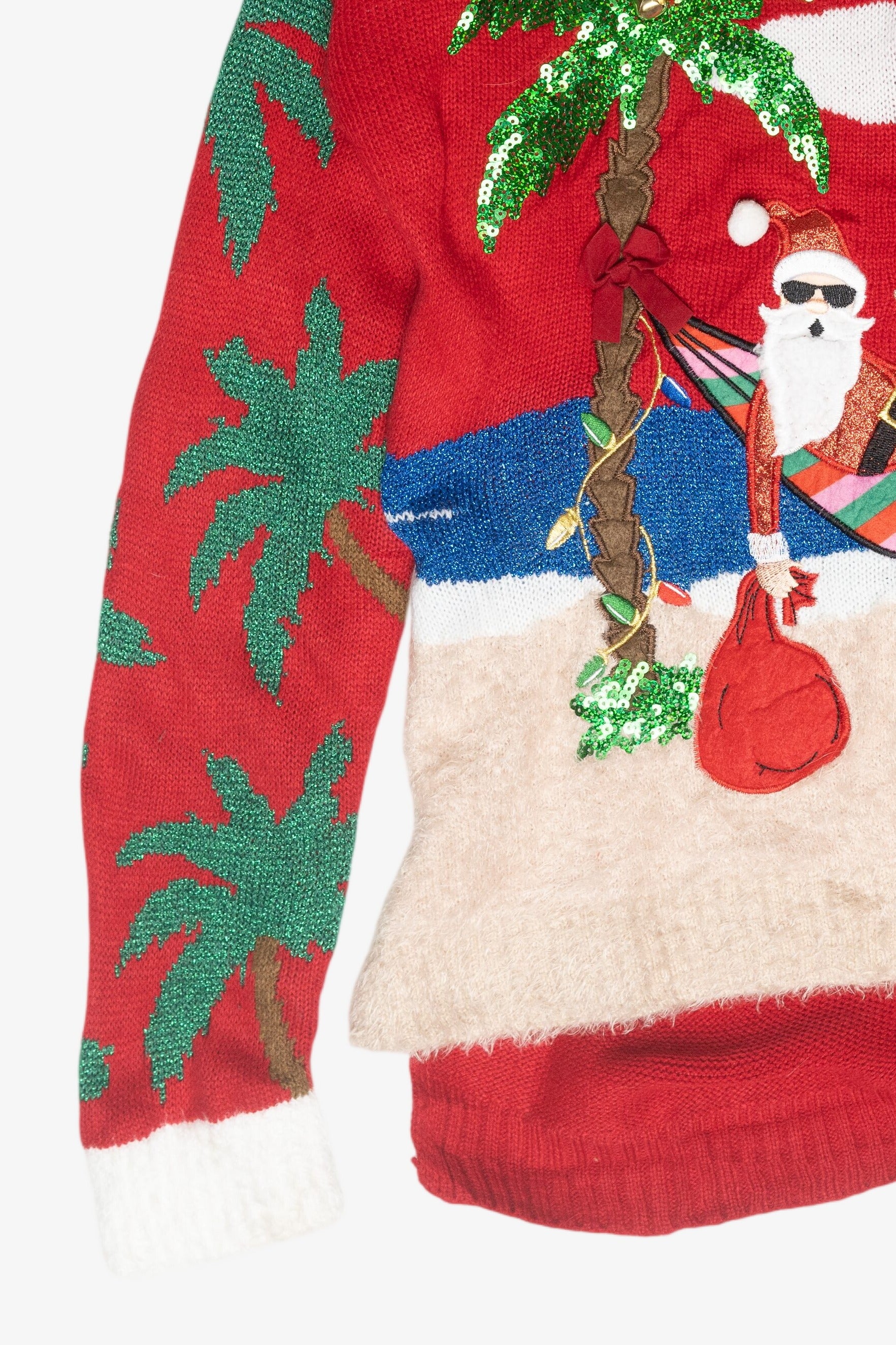 Santa Beach Day Ugly Vintage Christmas Sweater (2010s)