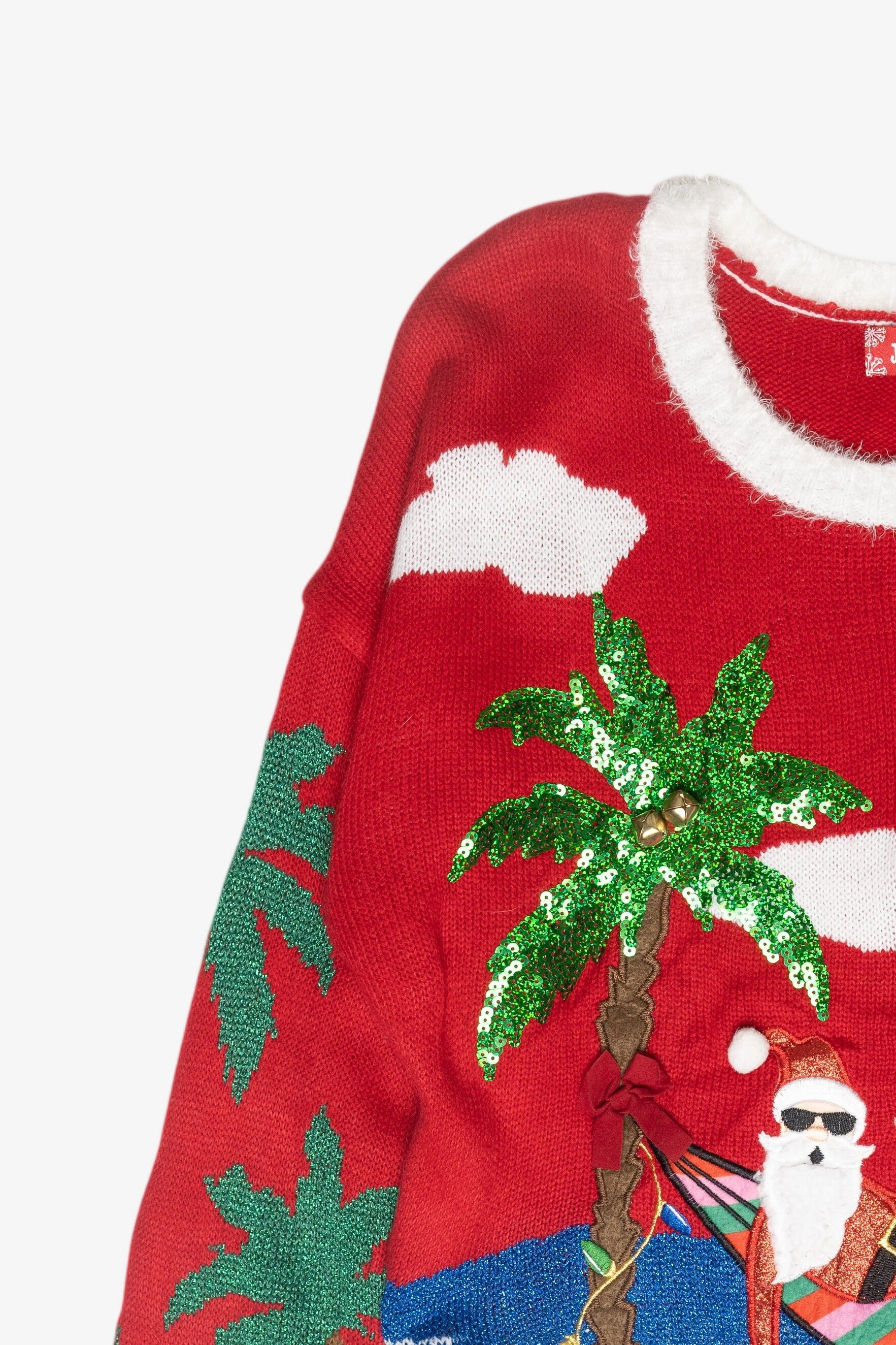 Santa Beach Day Ugly Vintage Christmas Sweater (2010s)