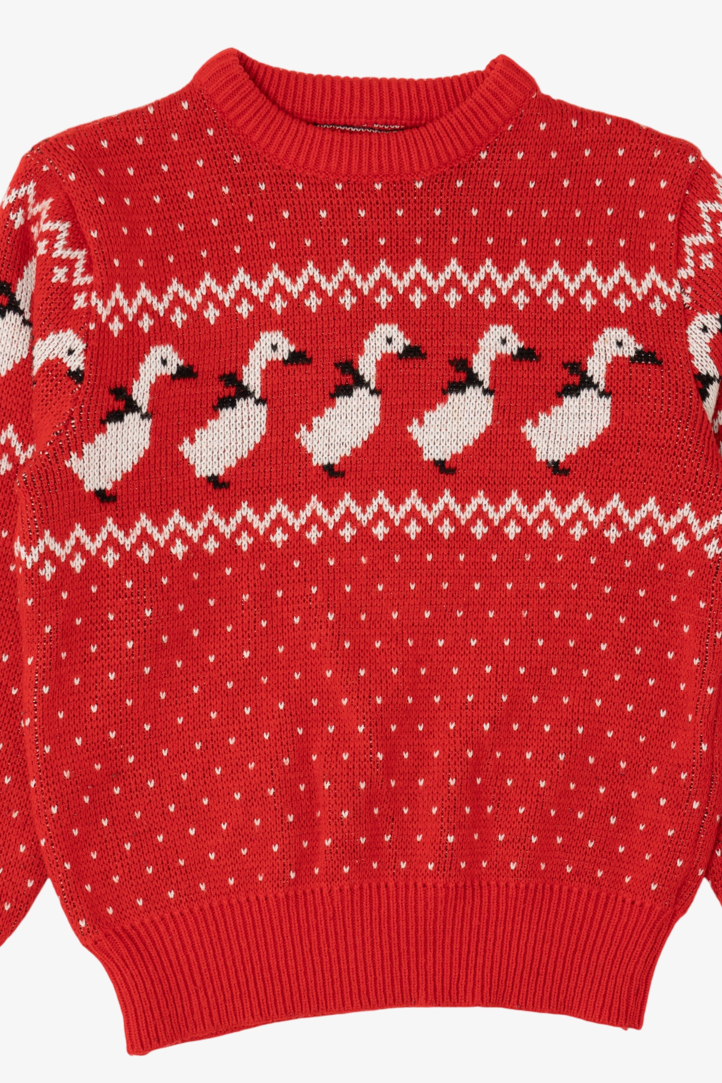 Red Ducks In Bows Ugly Christmas Pullover (2010s)