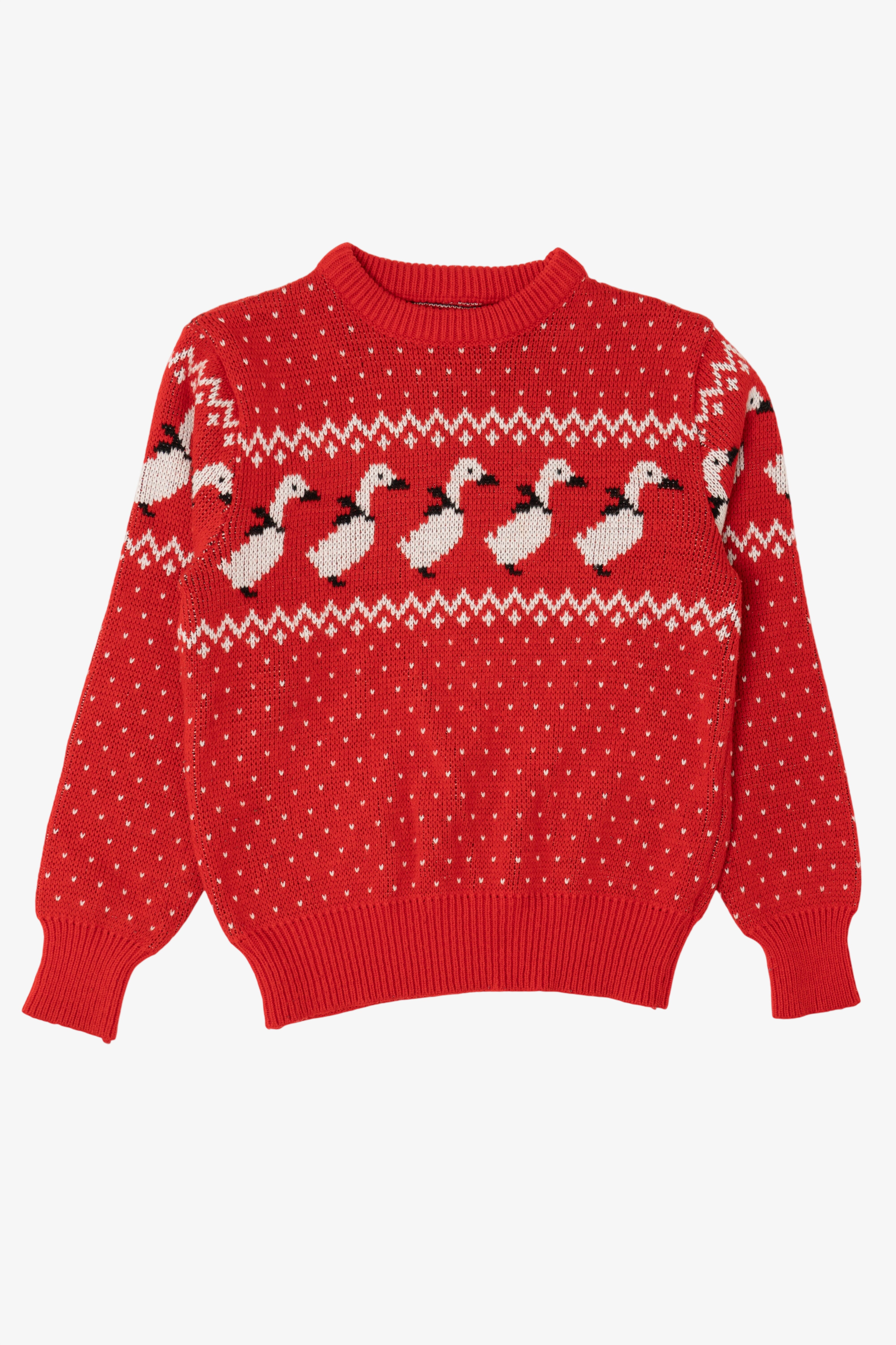 Red Ducks In Bows Ugly Christmas Pullover (2010s)