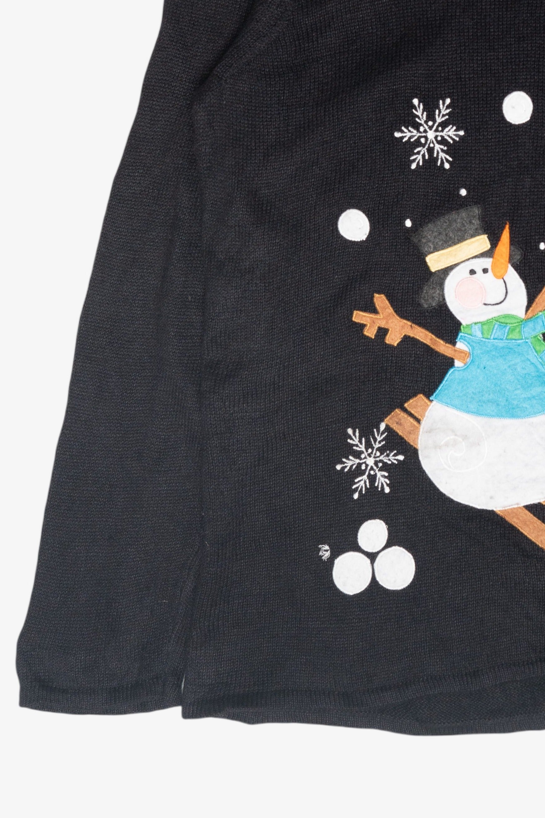 Skiing Snowman Vintage Ugly Christmas Sweater (2000s)
