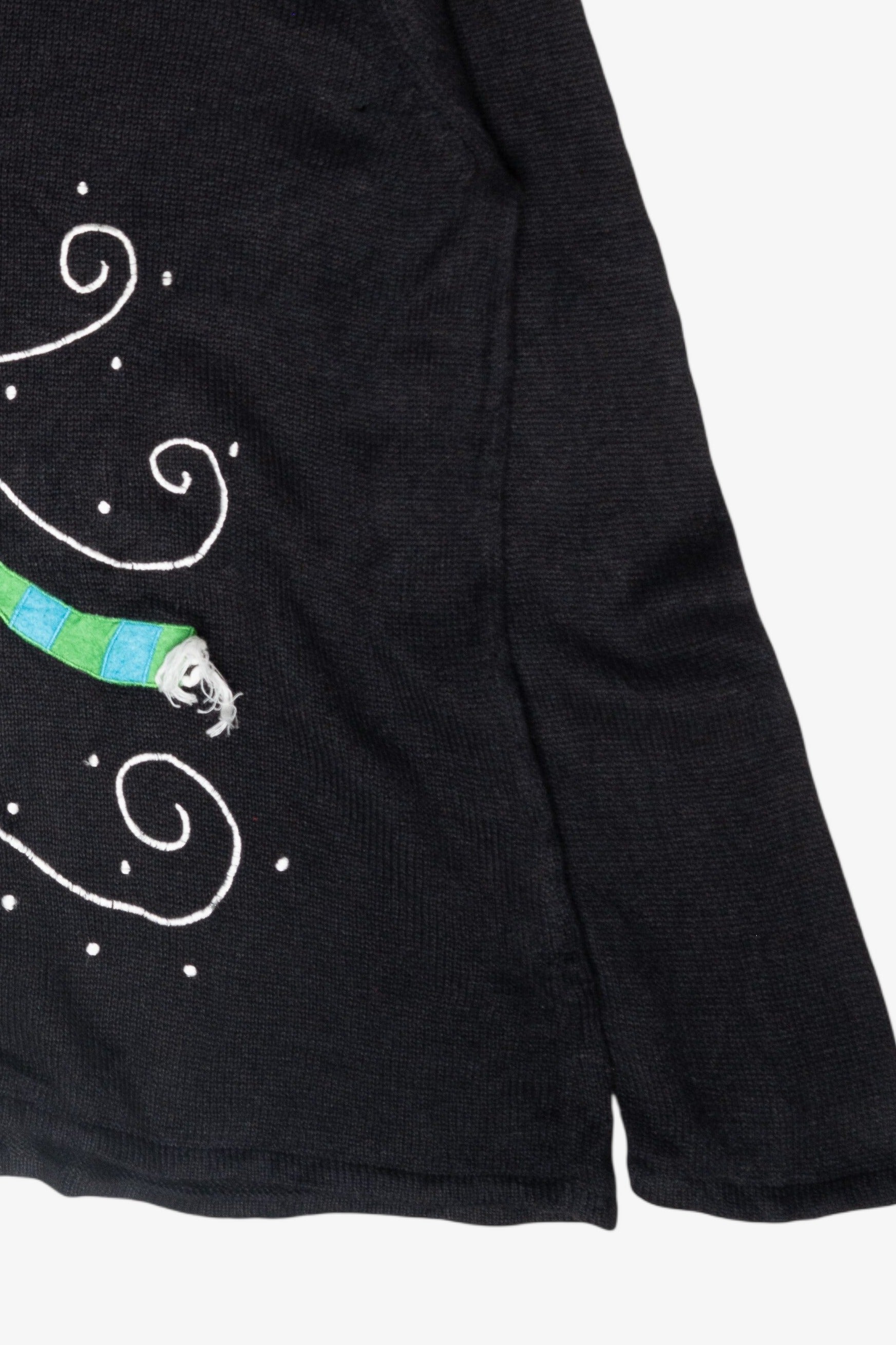 Skiing Snowman Vintage Ugly Christmas Sweater (2000s)