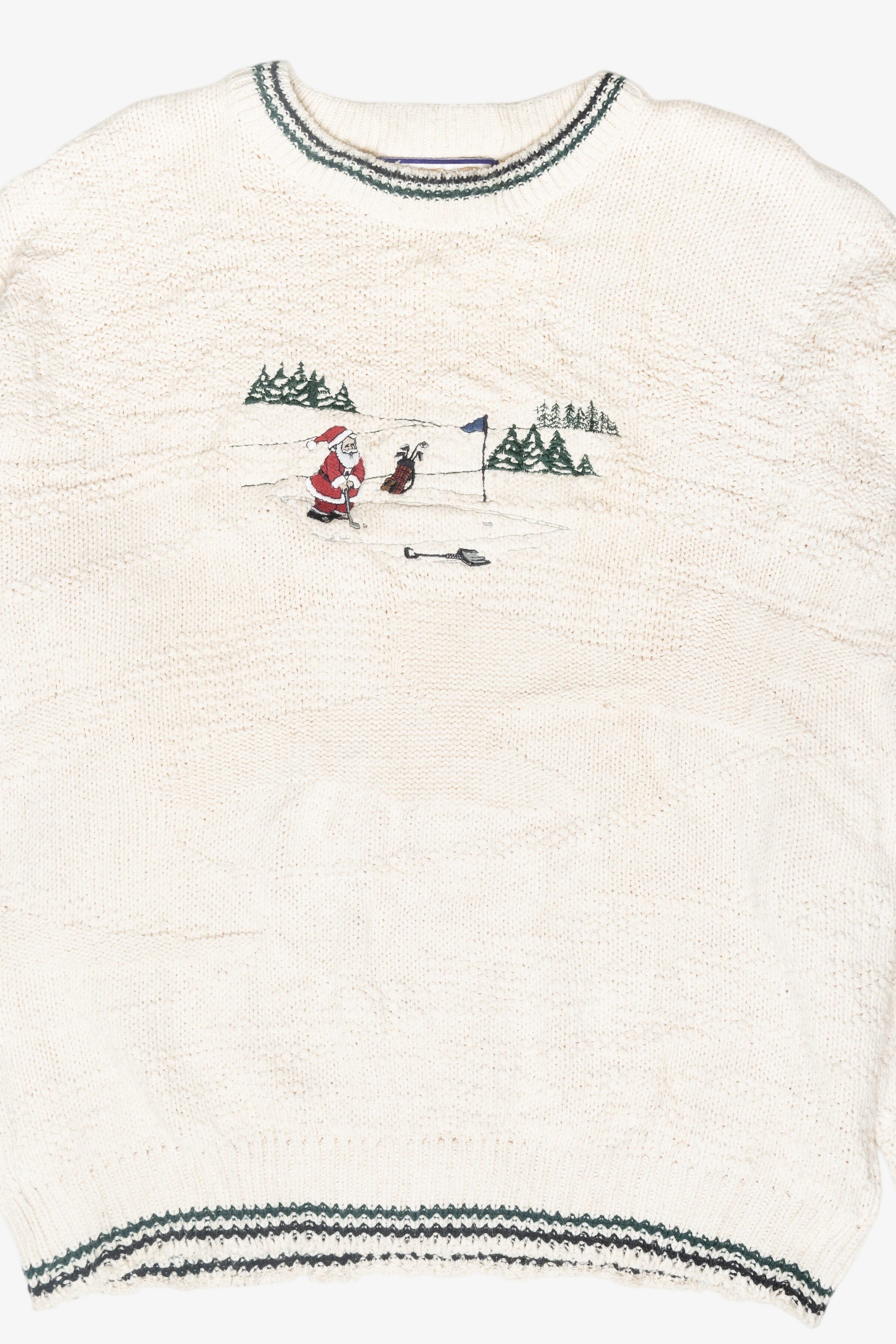Santa Golfing Vintage Ugly Christmas Sweater (1980s)