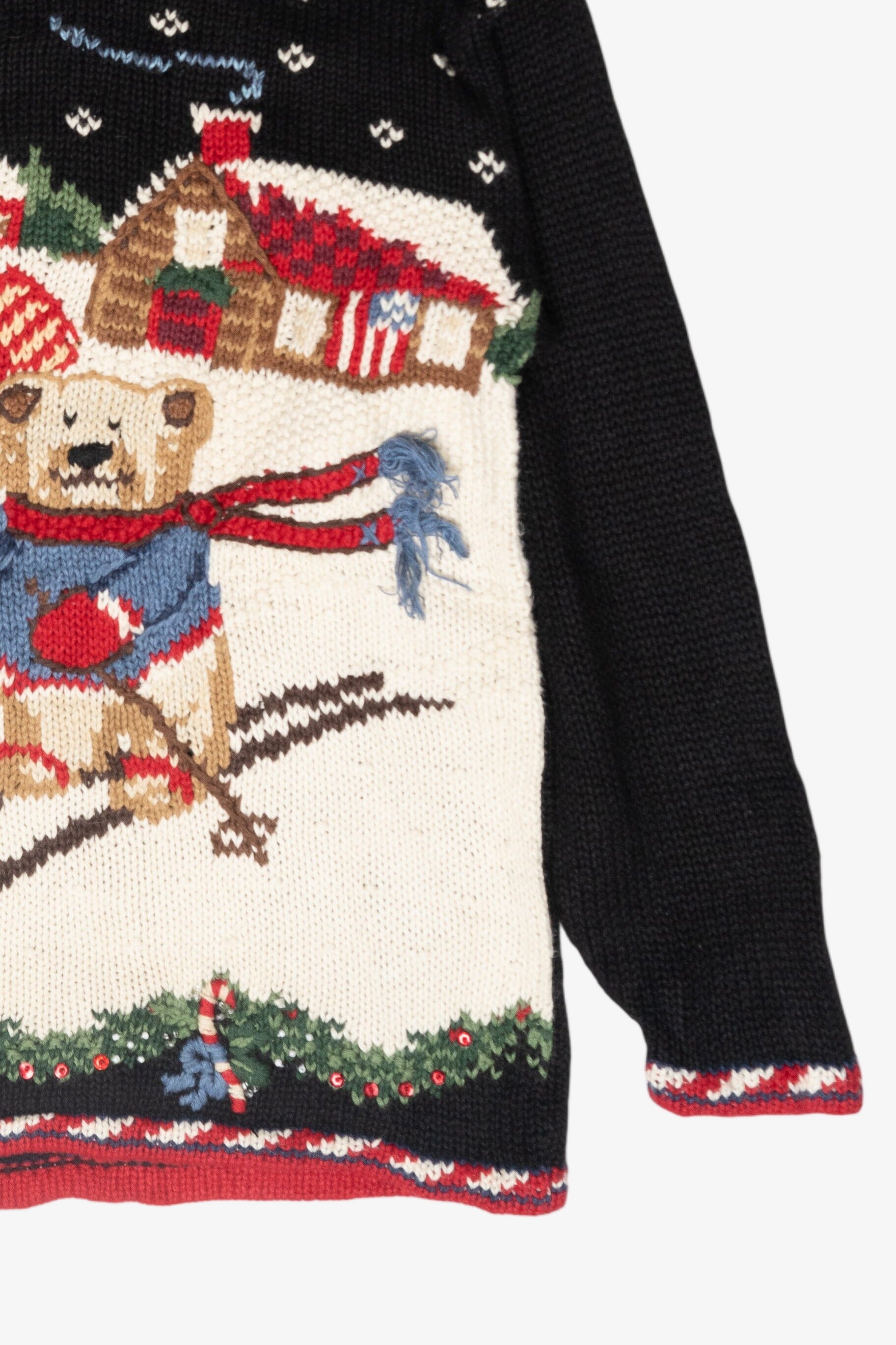 Skiing Bear USA Vintage Ugly Christmas Sweater (2000s)