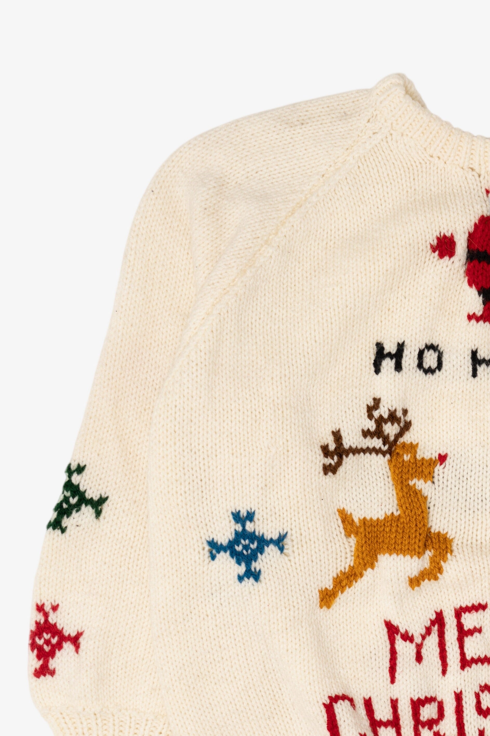 Vintage "Merry Christmas Happy New Year" Santa Ugly Christmas Pullover