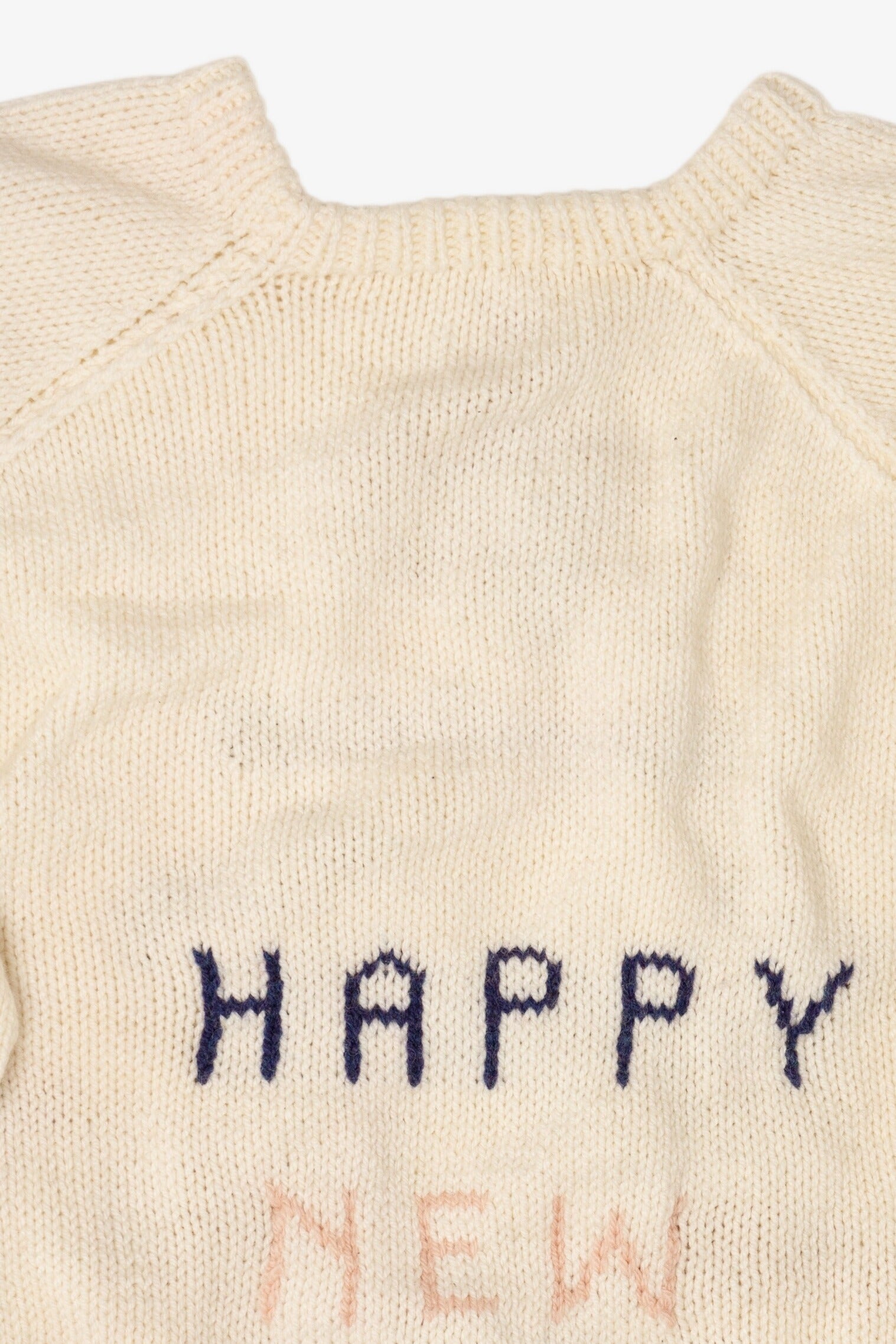 Vintage "Merry Christmas Happy New Year" Santa Ugly Christmas Pullover