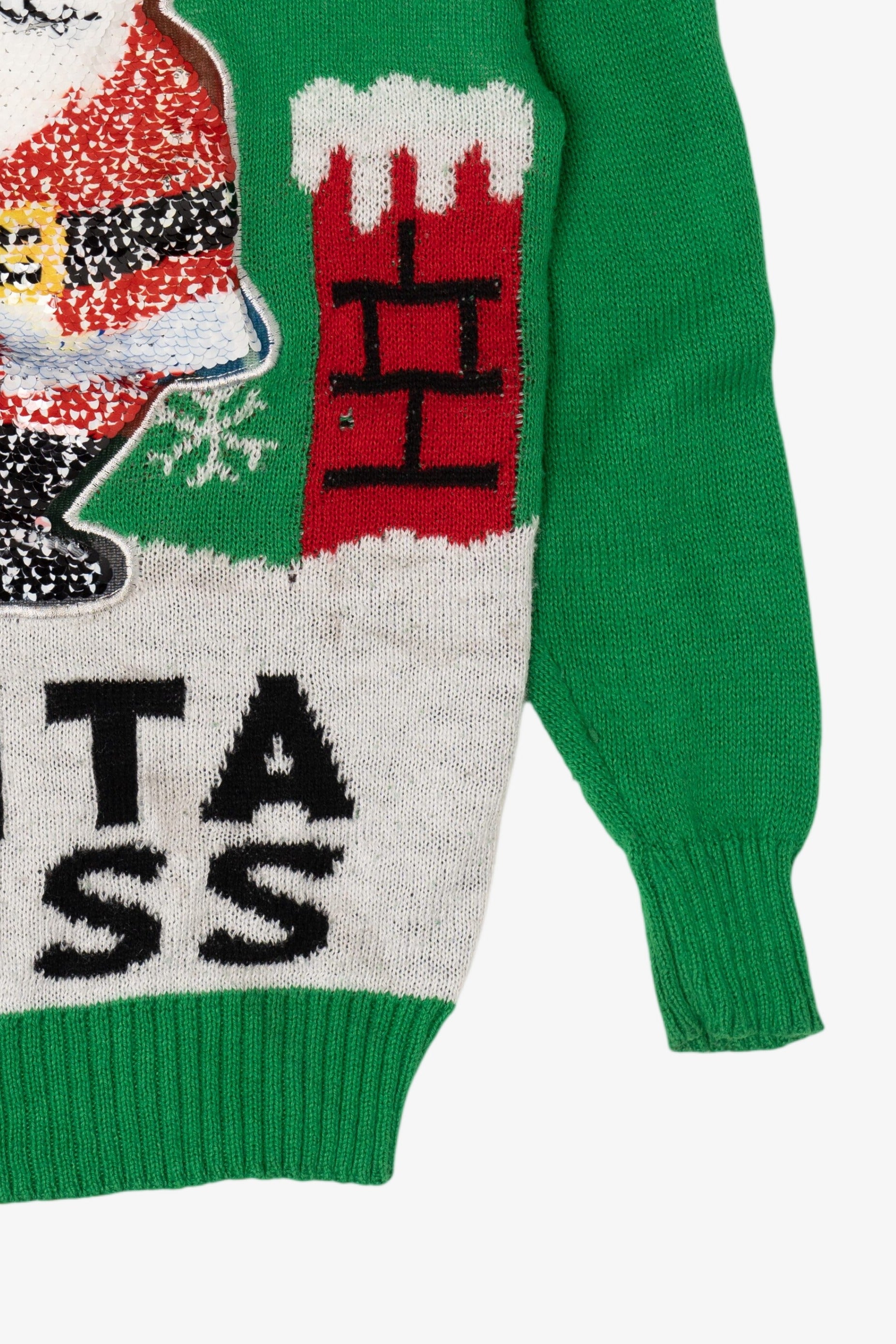 Green Kids "Santa Floss" Sequin Ugly Christmas Pullover (2010s)