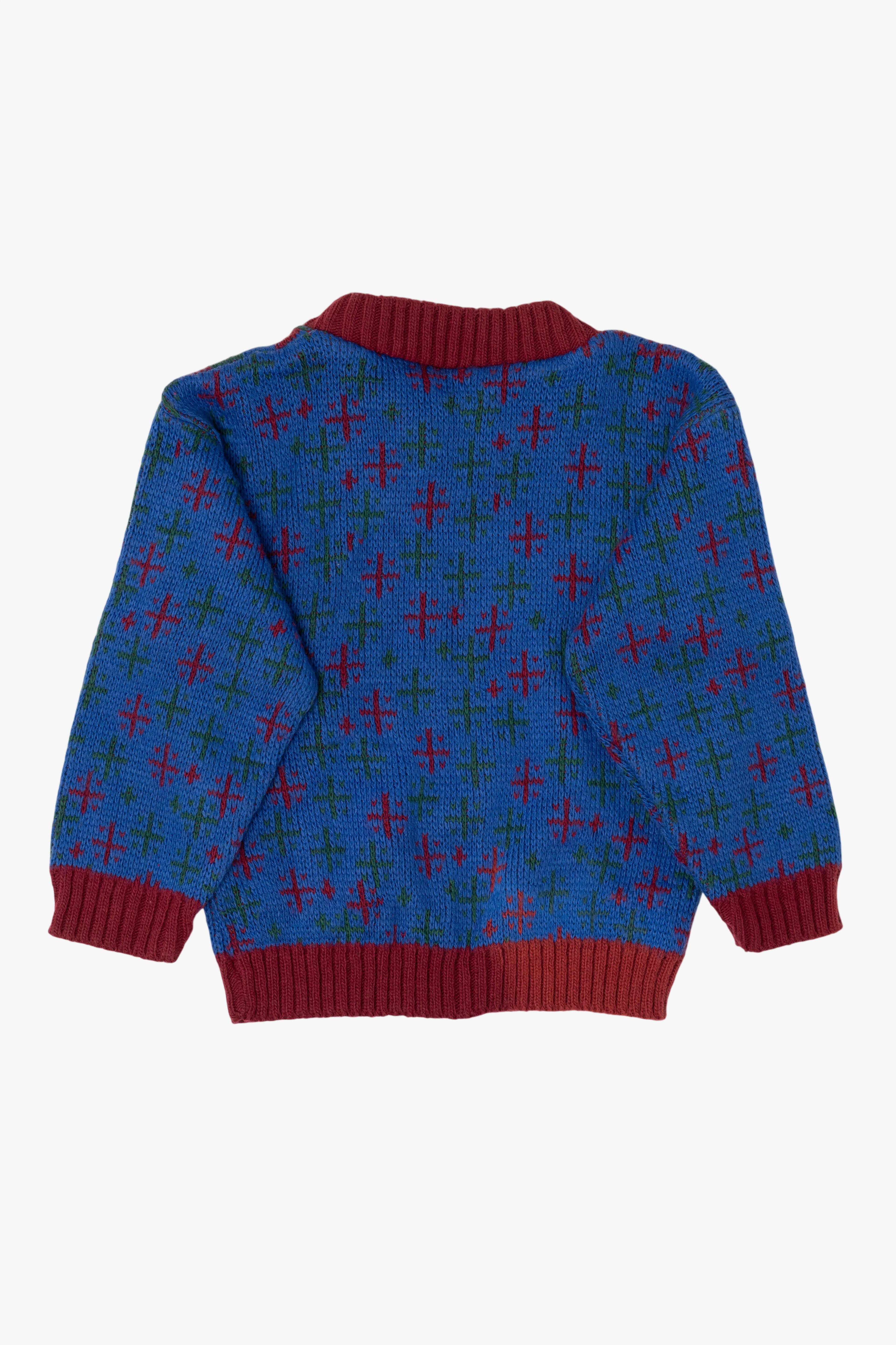 Vintage Kids Toddler Navy Blue Okie Dokie Ugly Christmas Pullover (1990s)