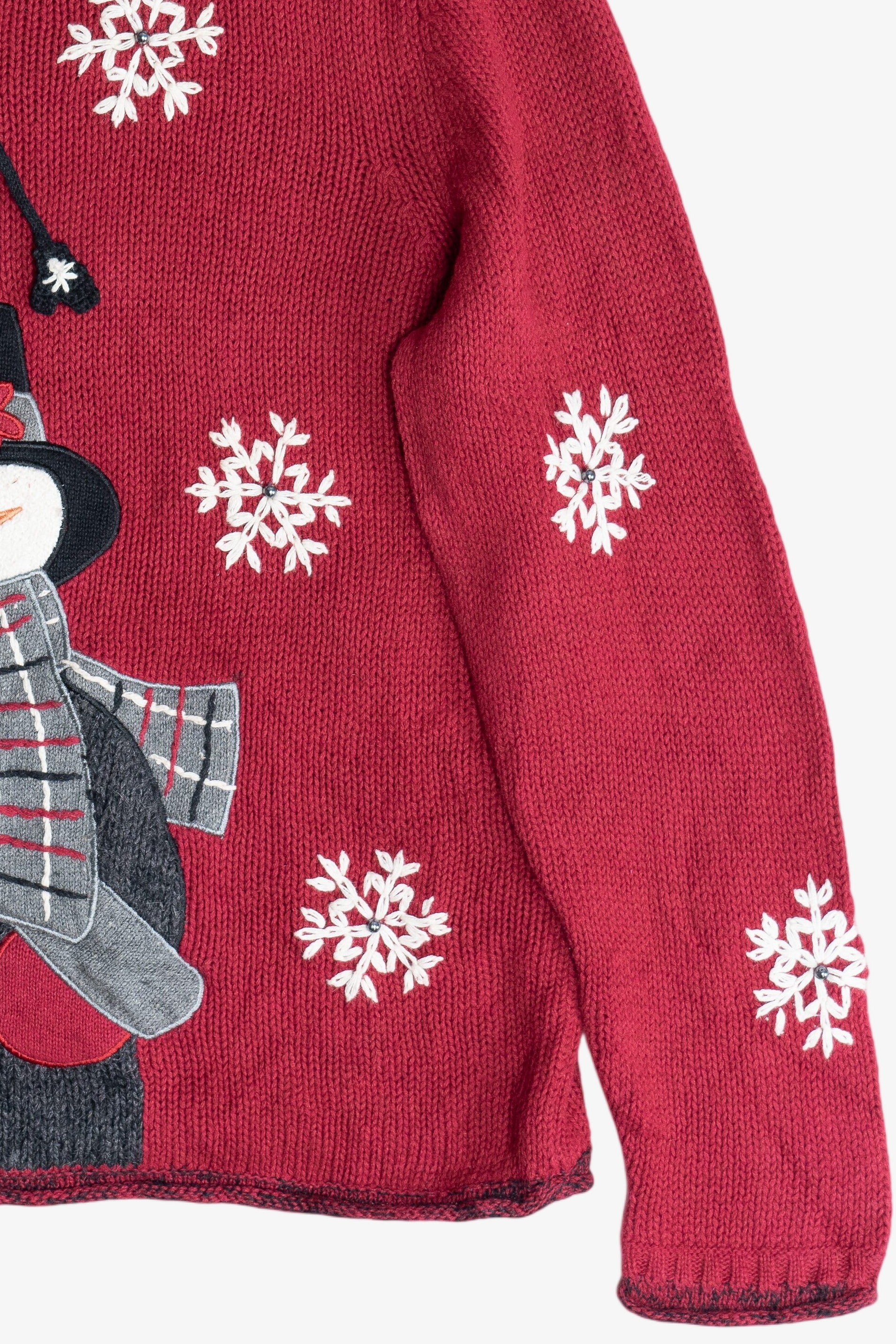 Vintage Snowman Quarter Zip Ugly Christmas Sweater (1990s)