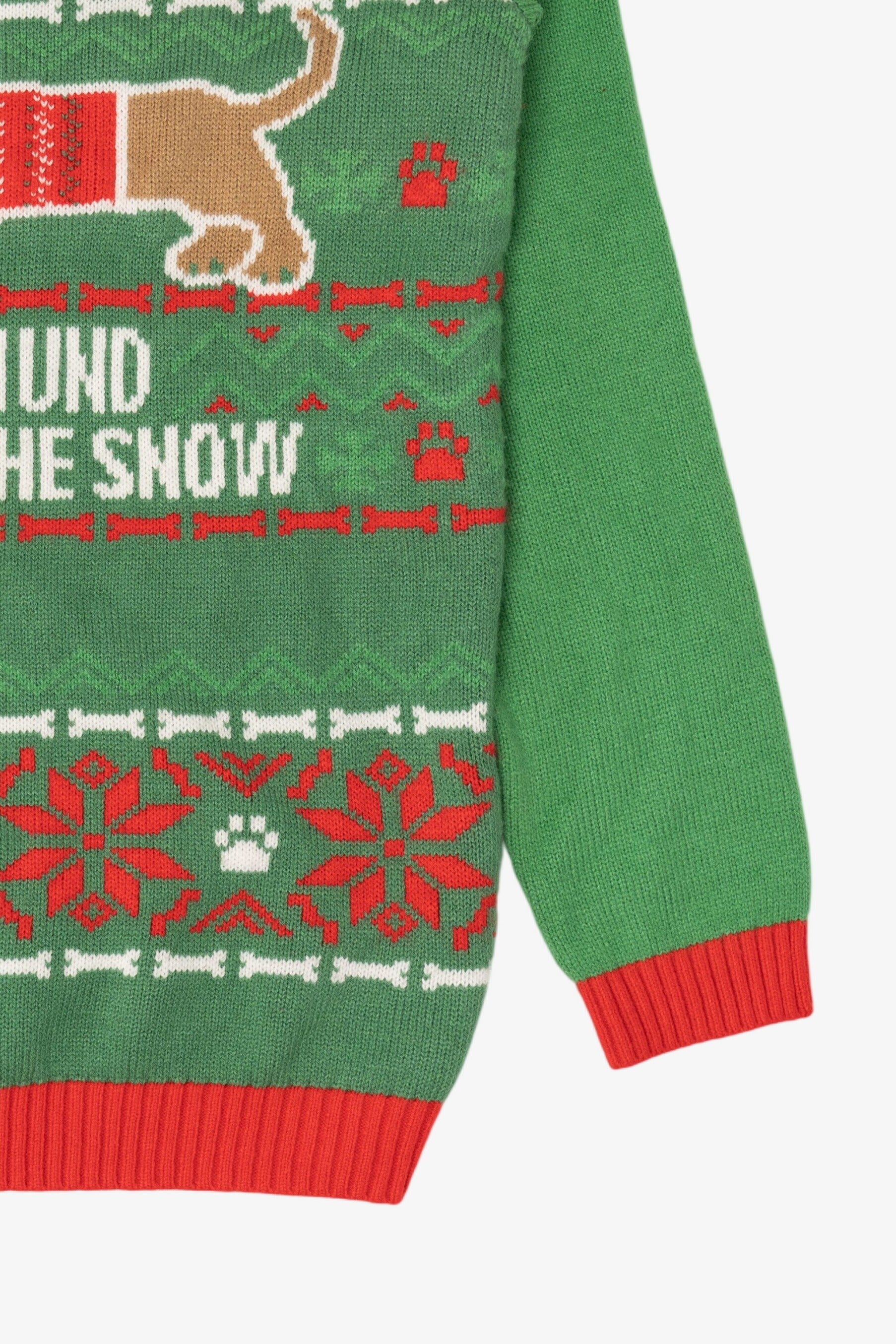 Green Norther Pole "Dachshund Through The Snow" Ugly Christmas Pullover (2010s)