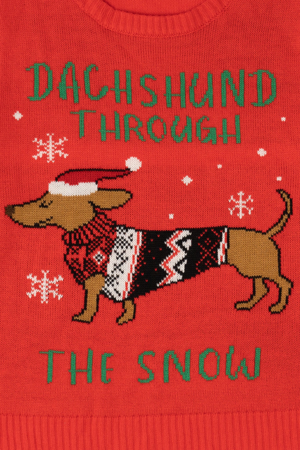 Red Belle Du Jour "Dachshund Through The Snow" Ugly Christmas Pullover (2010s)