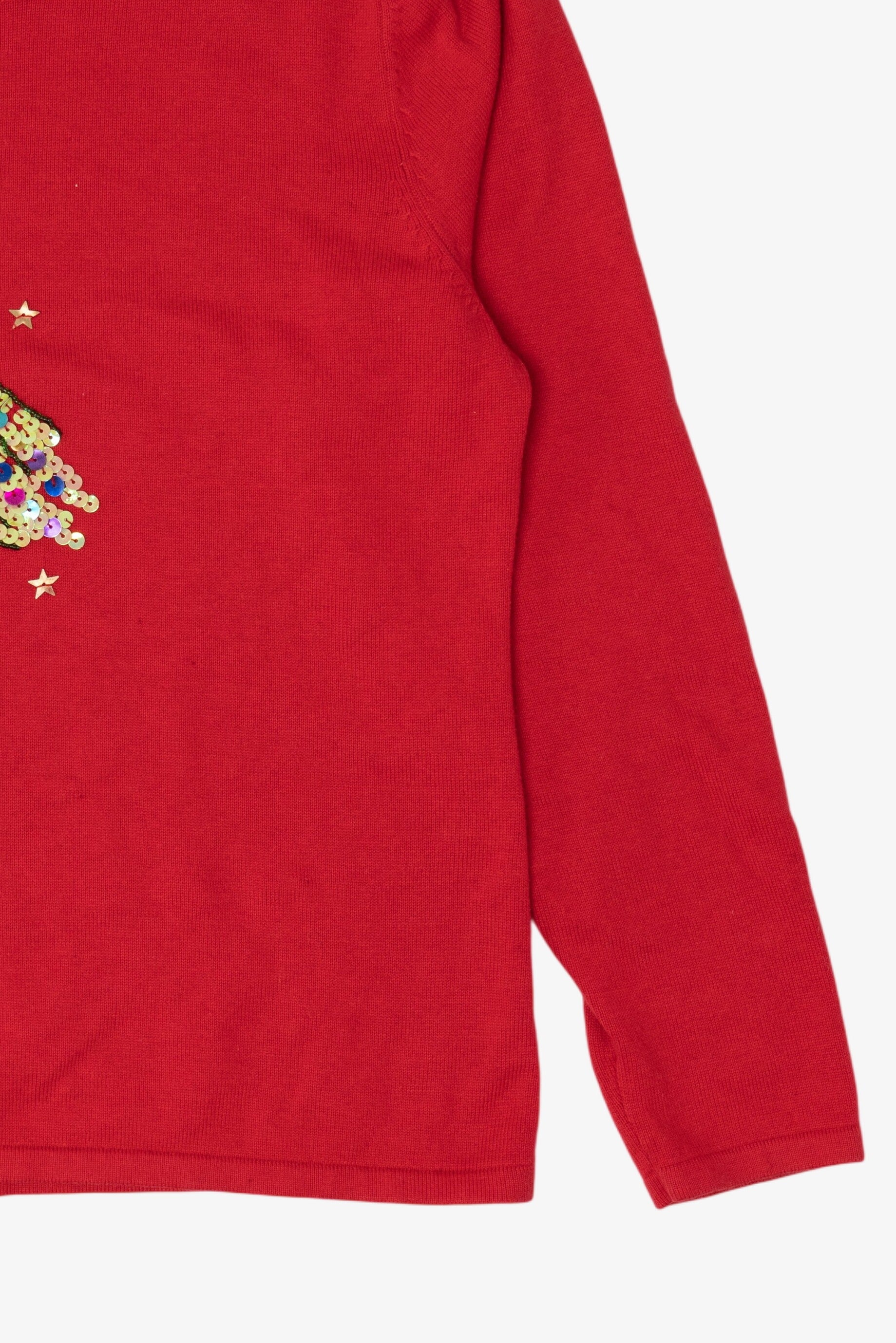 Vintage Red K.B Collection Trees Ugly Christmas Pullover (1990s)