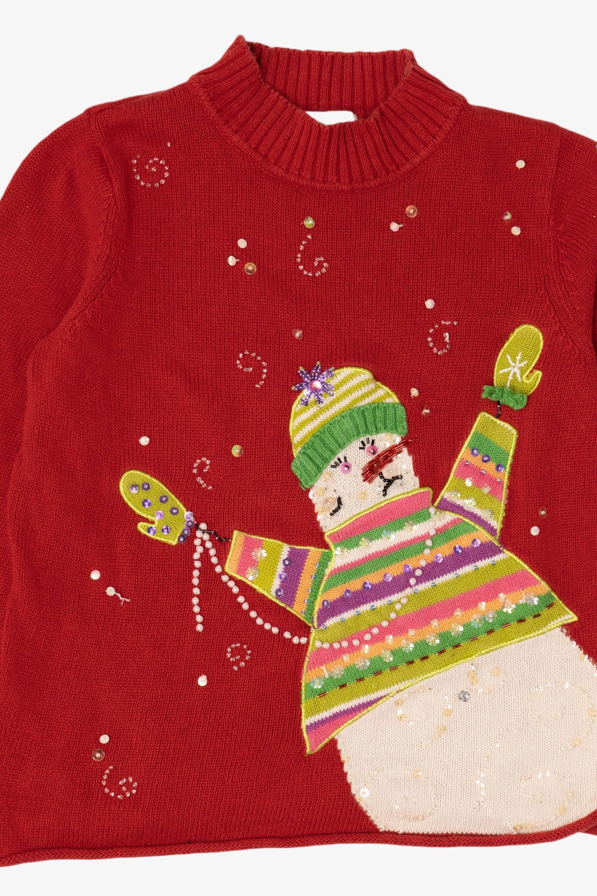 Vintage Red Susan Bristol Snowmen Ugly Christmas Pullover (2000s)