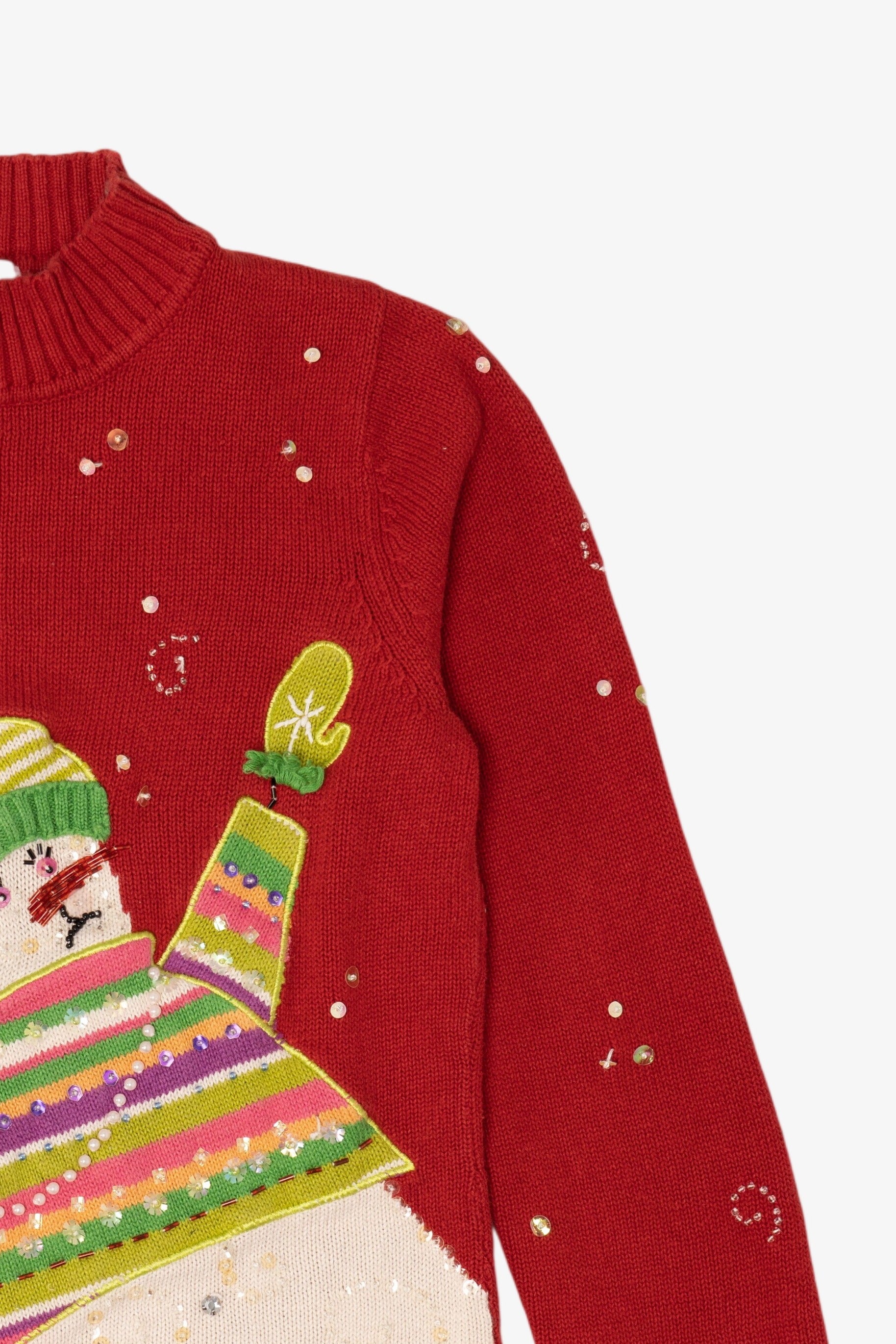 Vintage Red Susan Bristol Snowmen Ugly Christmas Pullover (2000s)