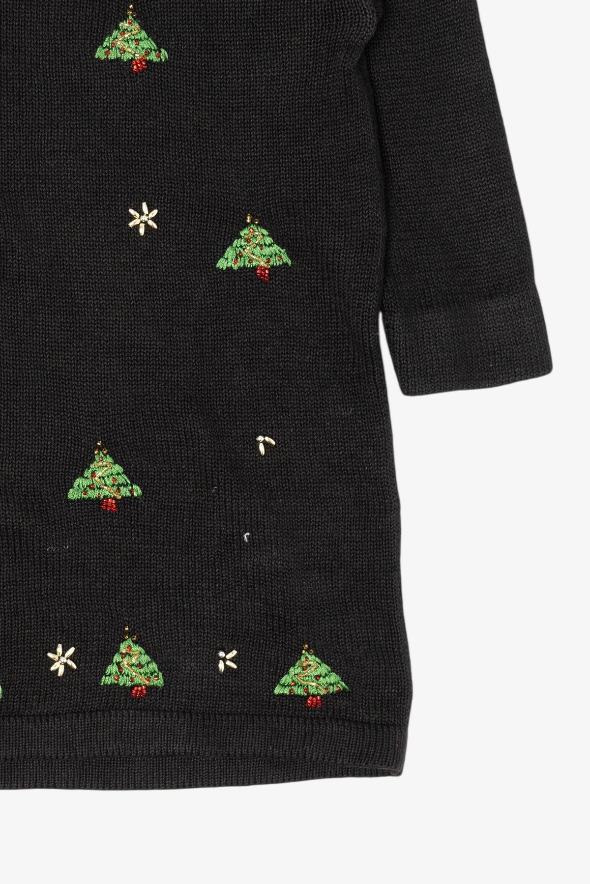 Vintage Black Victoria Jones Trees Ugly Christmas Pullover (1990s)