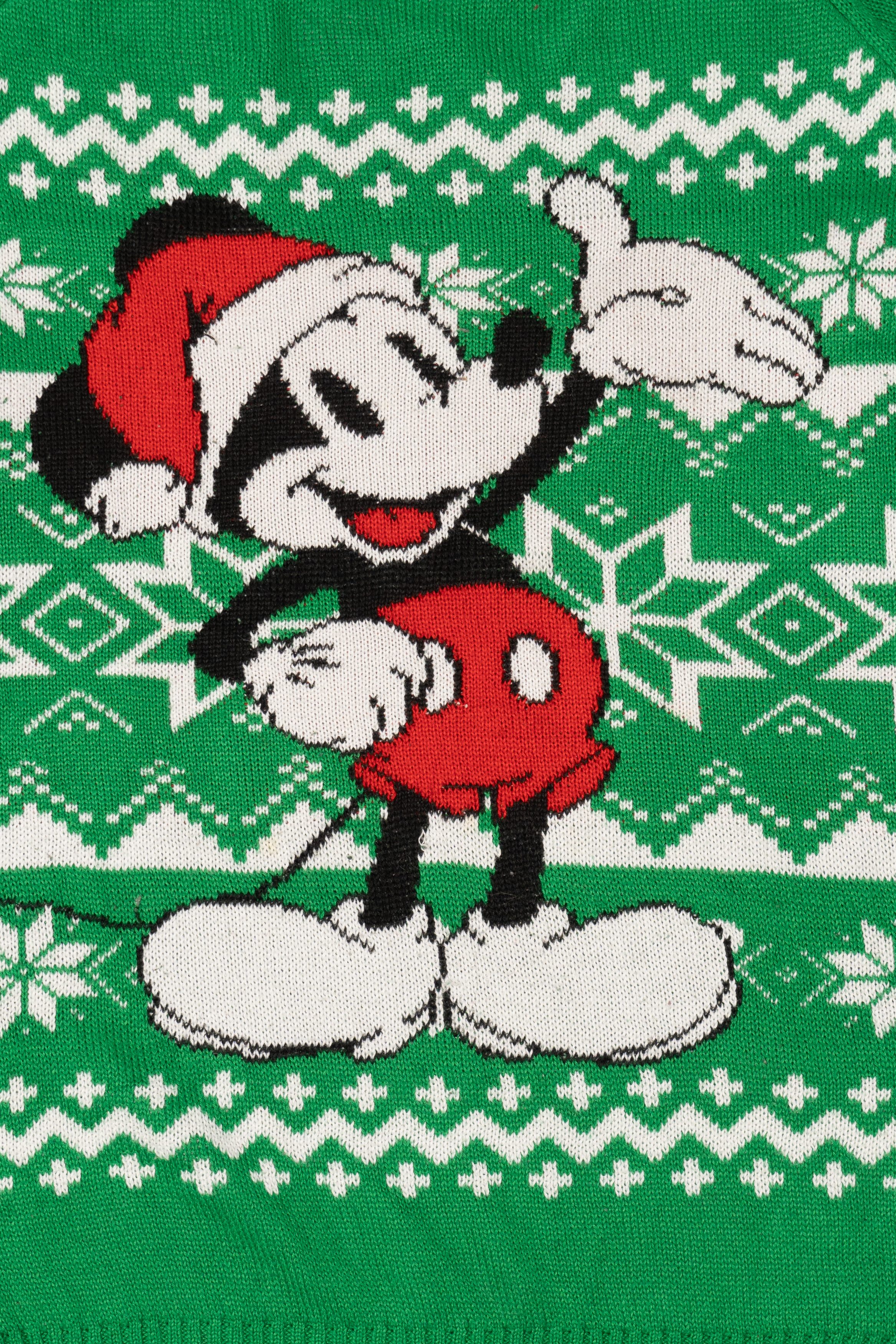 Green Disney Mickey Mouse Ugly Christmas Pullover (2010s)