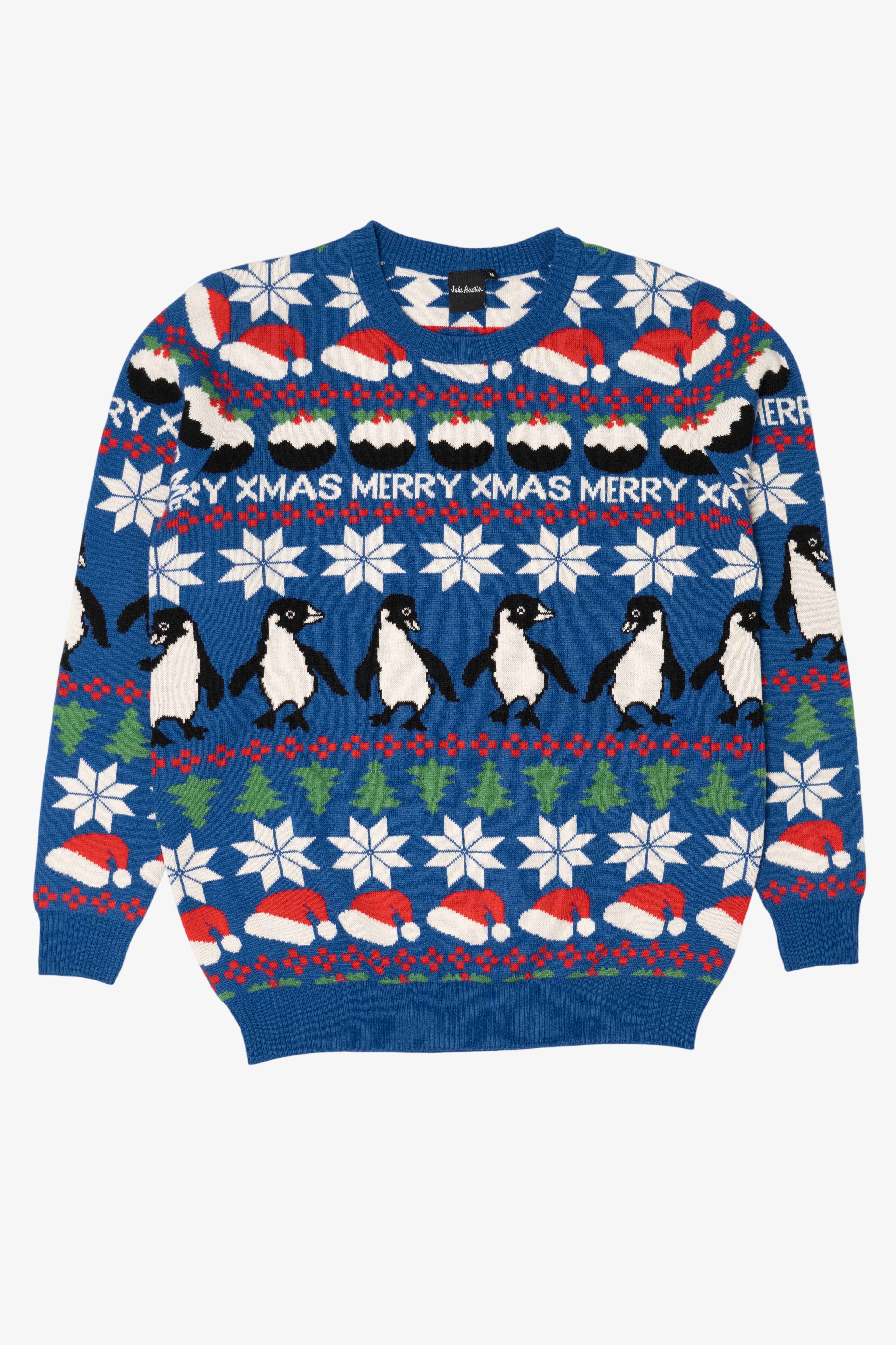 Blue Jake Austin Penguins Ugly Christmas Pullover (2020s)