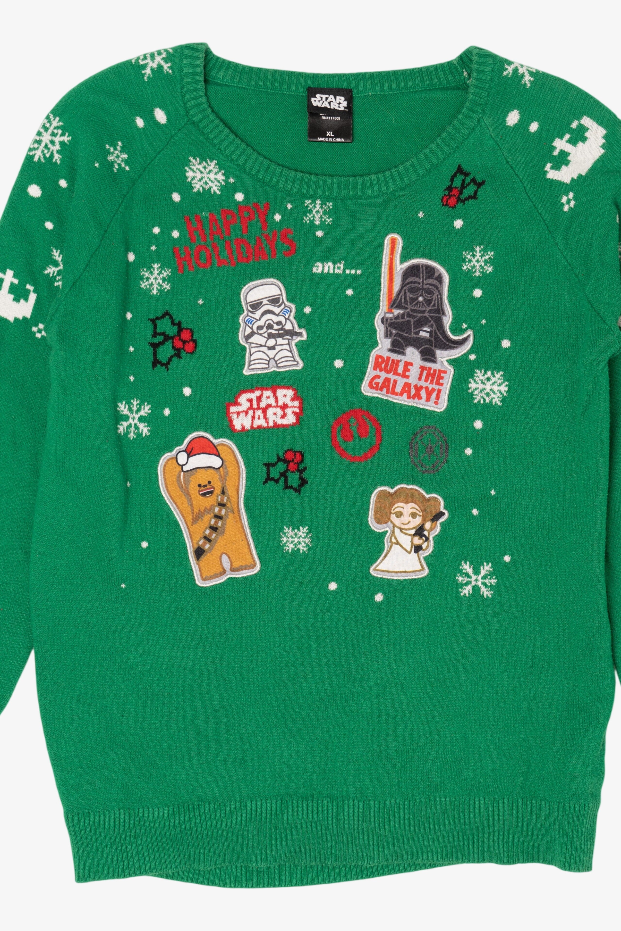 Kids Green Star Wars Ugly Christmas Pullover (2010s)