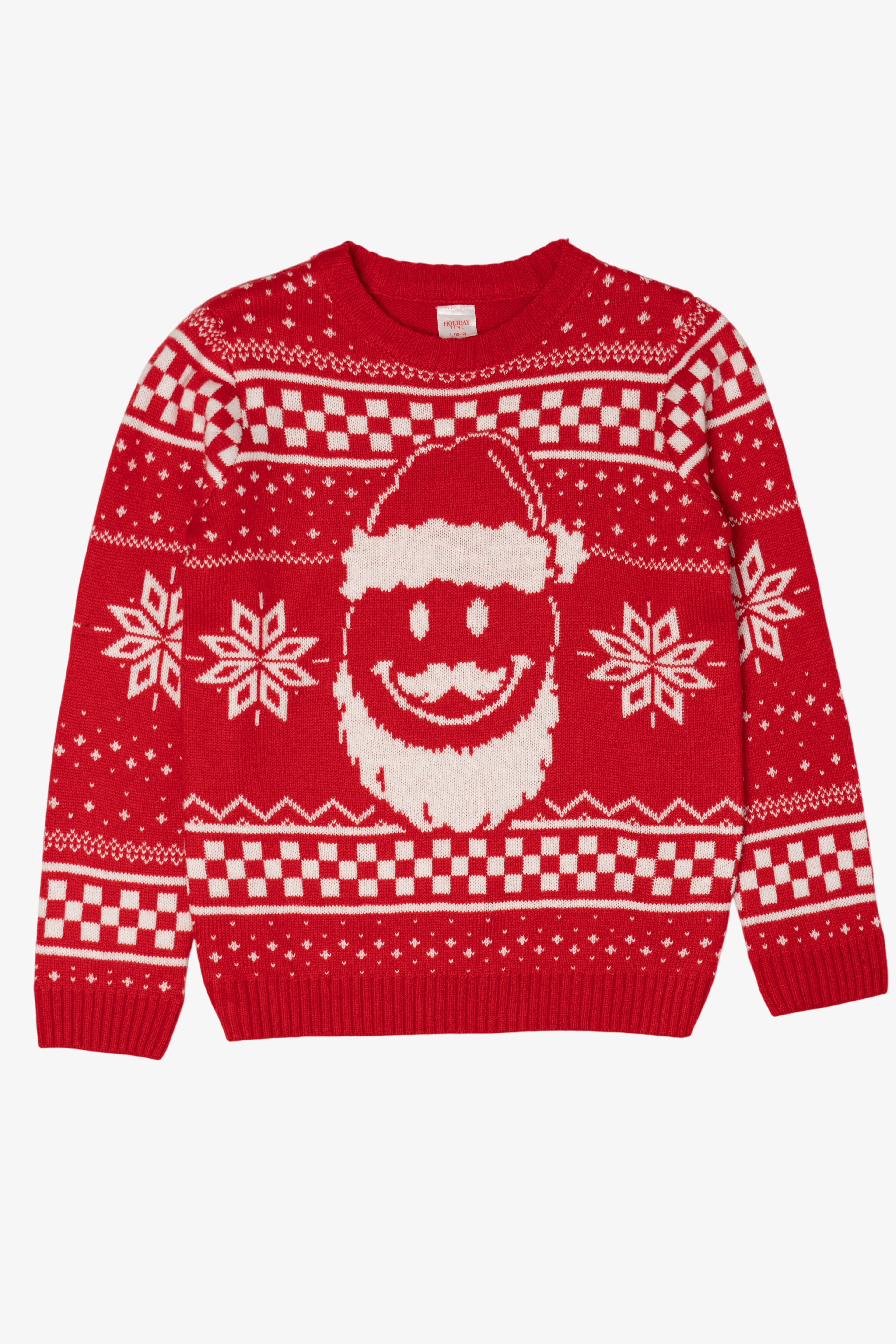 Red Smiley Face Santa Ugly Christmas Pullover (2010s)