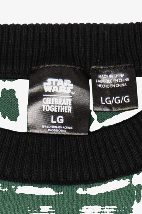 Dark Green Star Wars "Merry Force Be With You" Grogu Ugly Christmas Pullover (2020s)