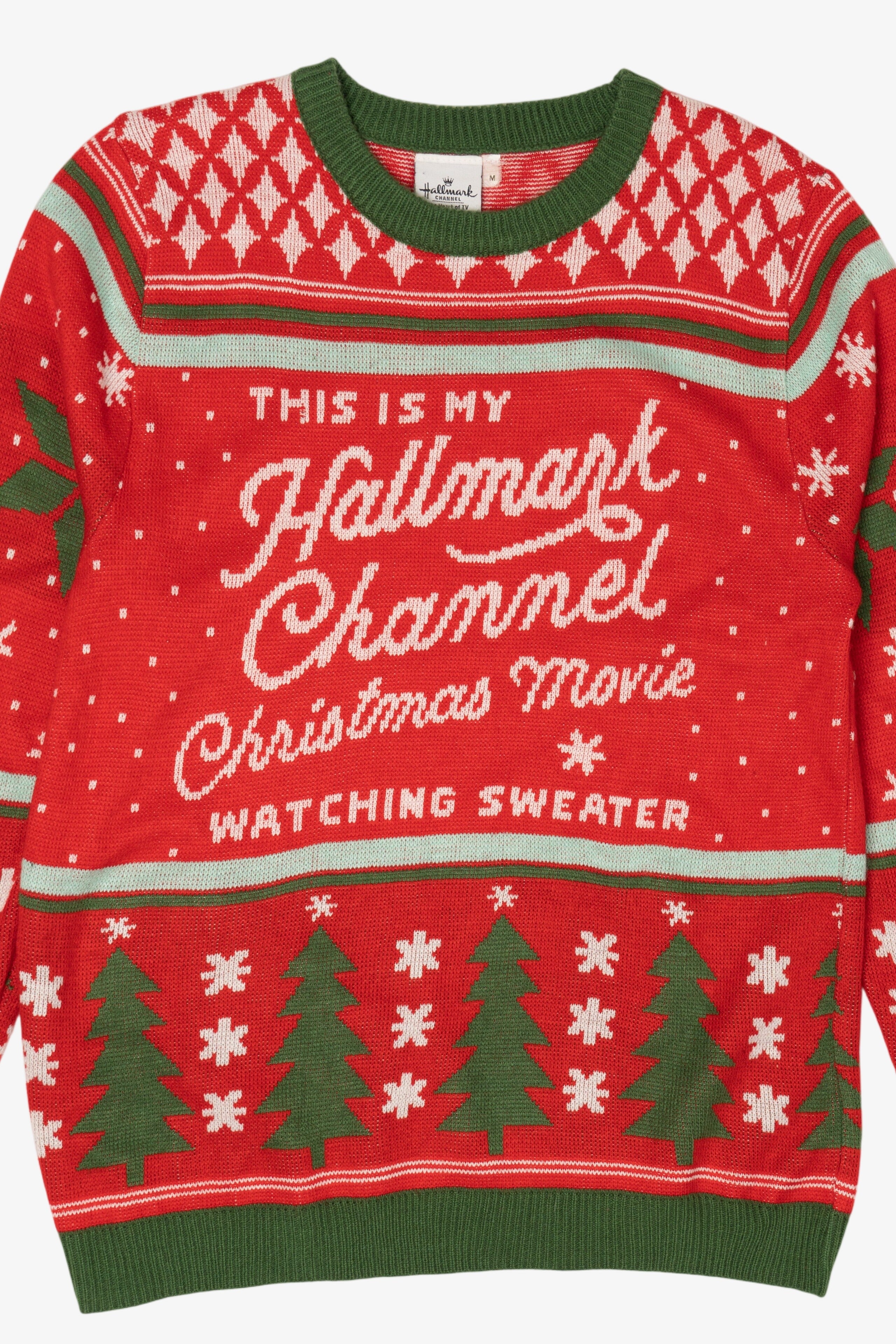 Red "This Is My Hallmark Channel Movie Watching Sweater" Ugly Christmas Pullover (2010s)