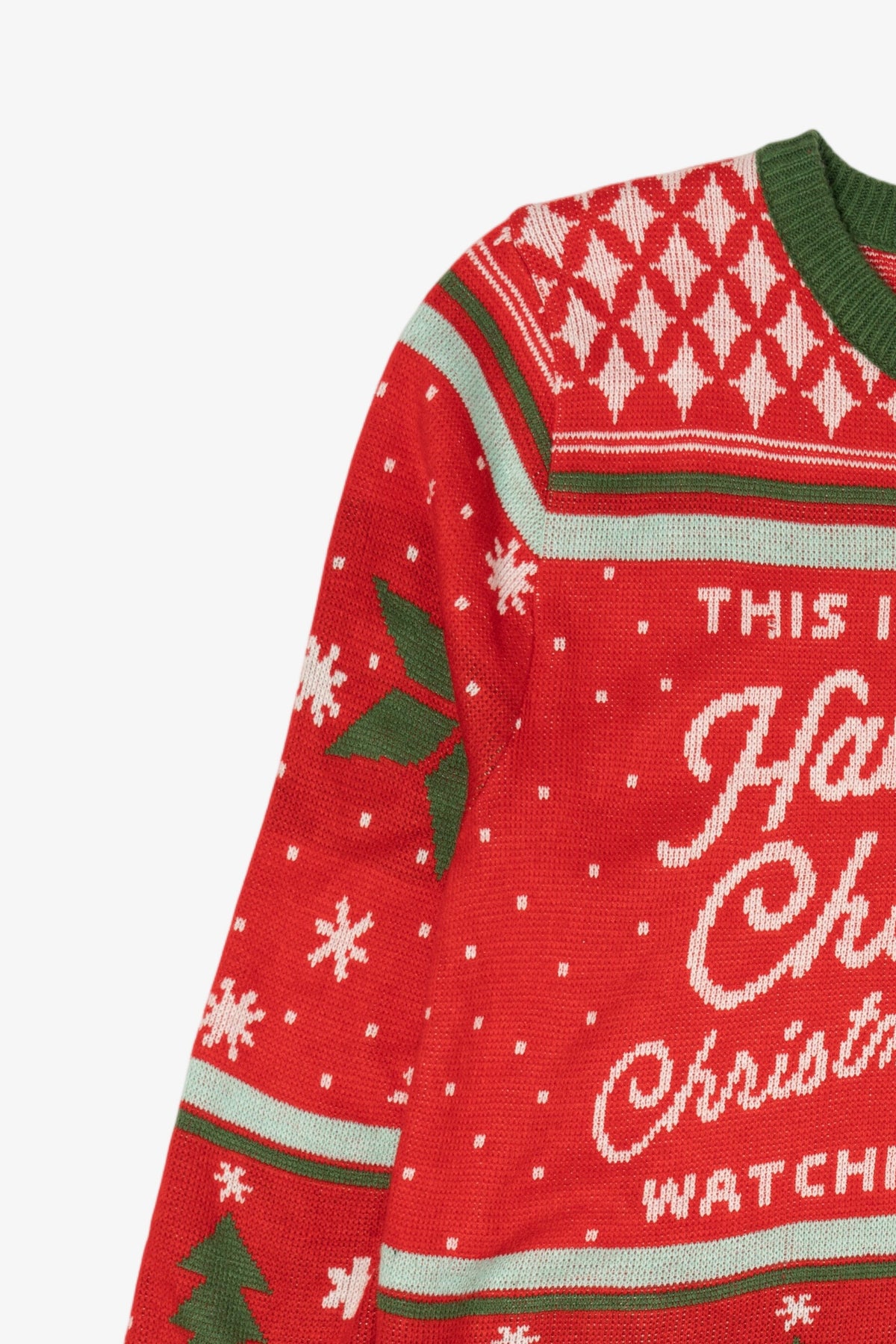Red "This Is My Hallmark Channel Movie Watching Sweater" Ugly Christmas Pullover (2010s)