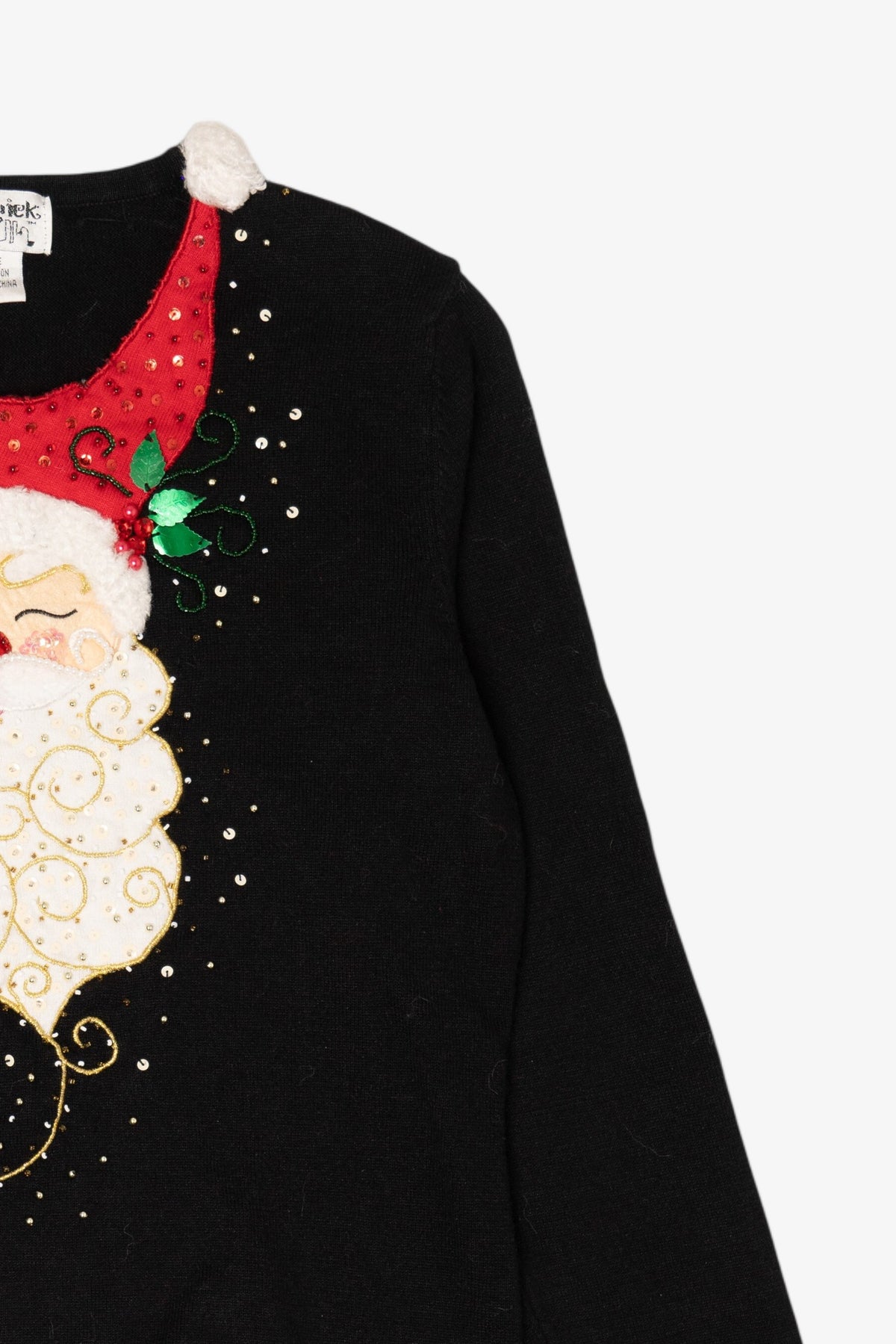 Vintage Black Lightweight Jack B. Quick Santa Ugly Christmas Pullover (2000s)