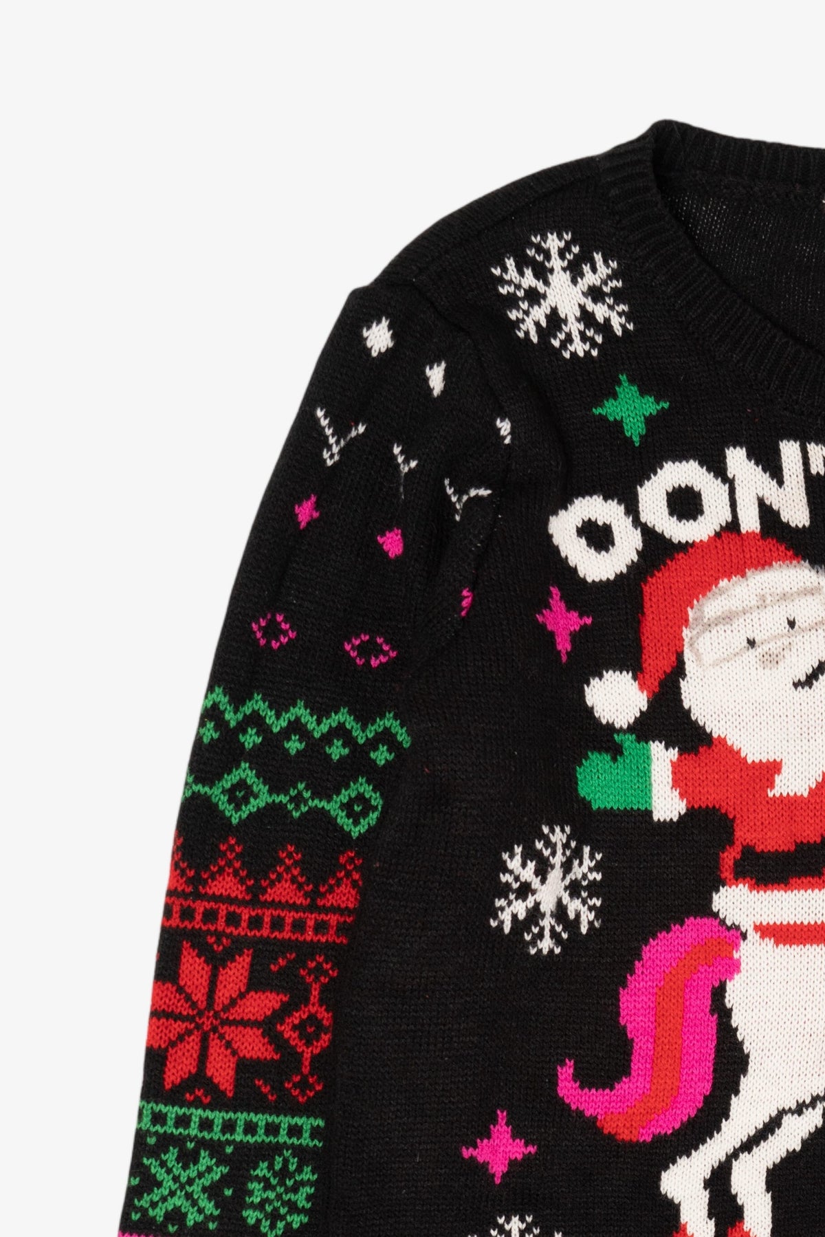 Santa On Unicorn "Don't Stop Believin'" Ugly Christmas Pullover (2010s)