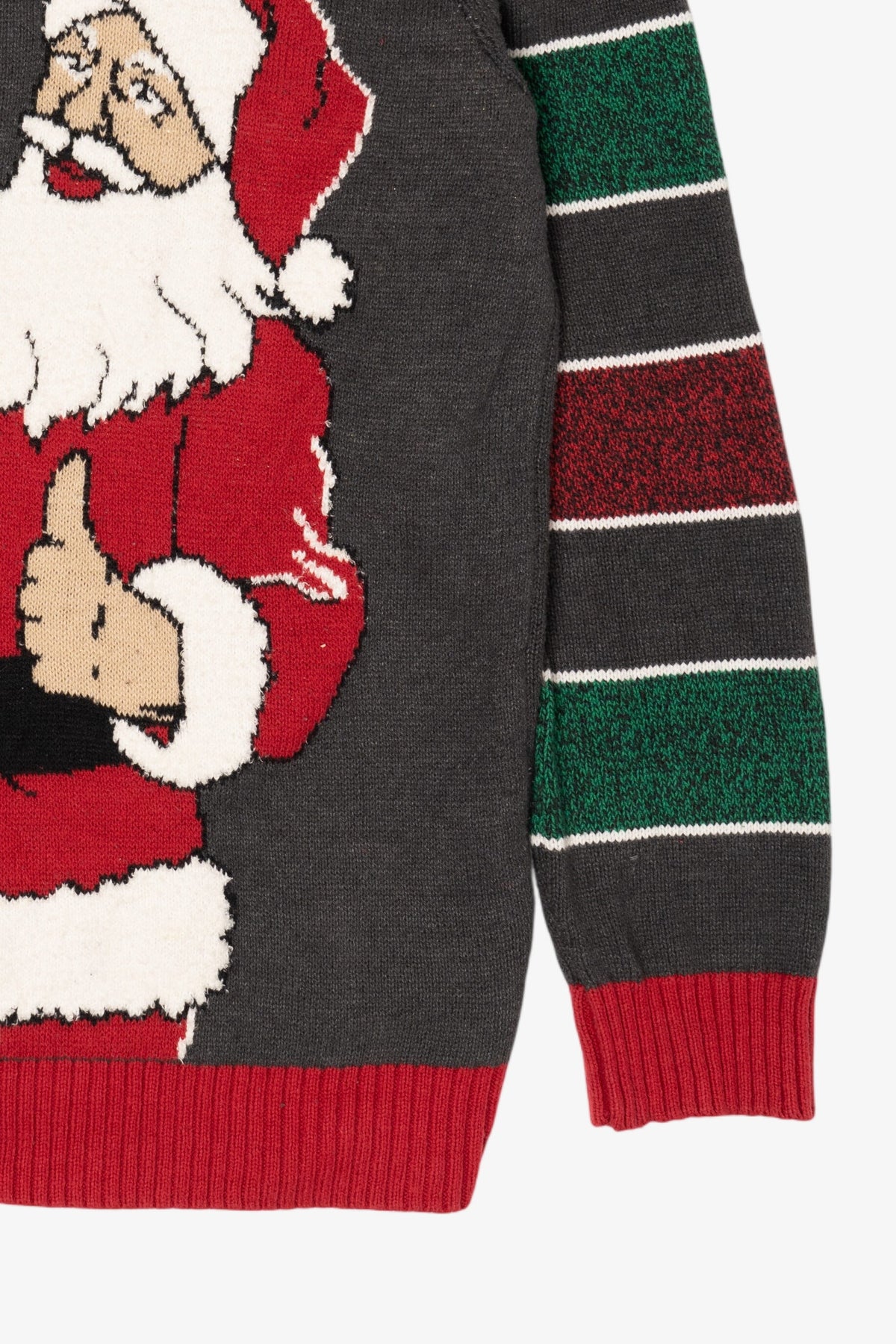 Dark Gray Santa With Beer Ugly Christmas Pullover (2010s)