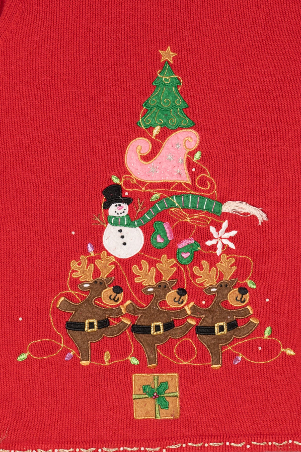 Vintage Red Basic Editions Ugly Christmas Pullover (2000s)