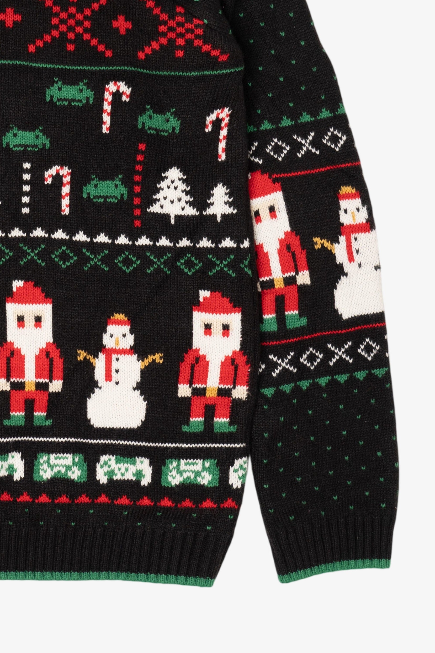 Black Pixel Art Ugly Christmas Sweatshirt (2010s)