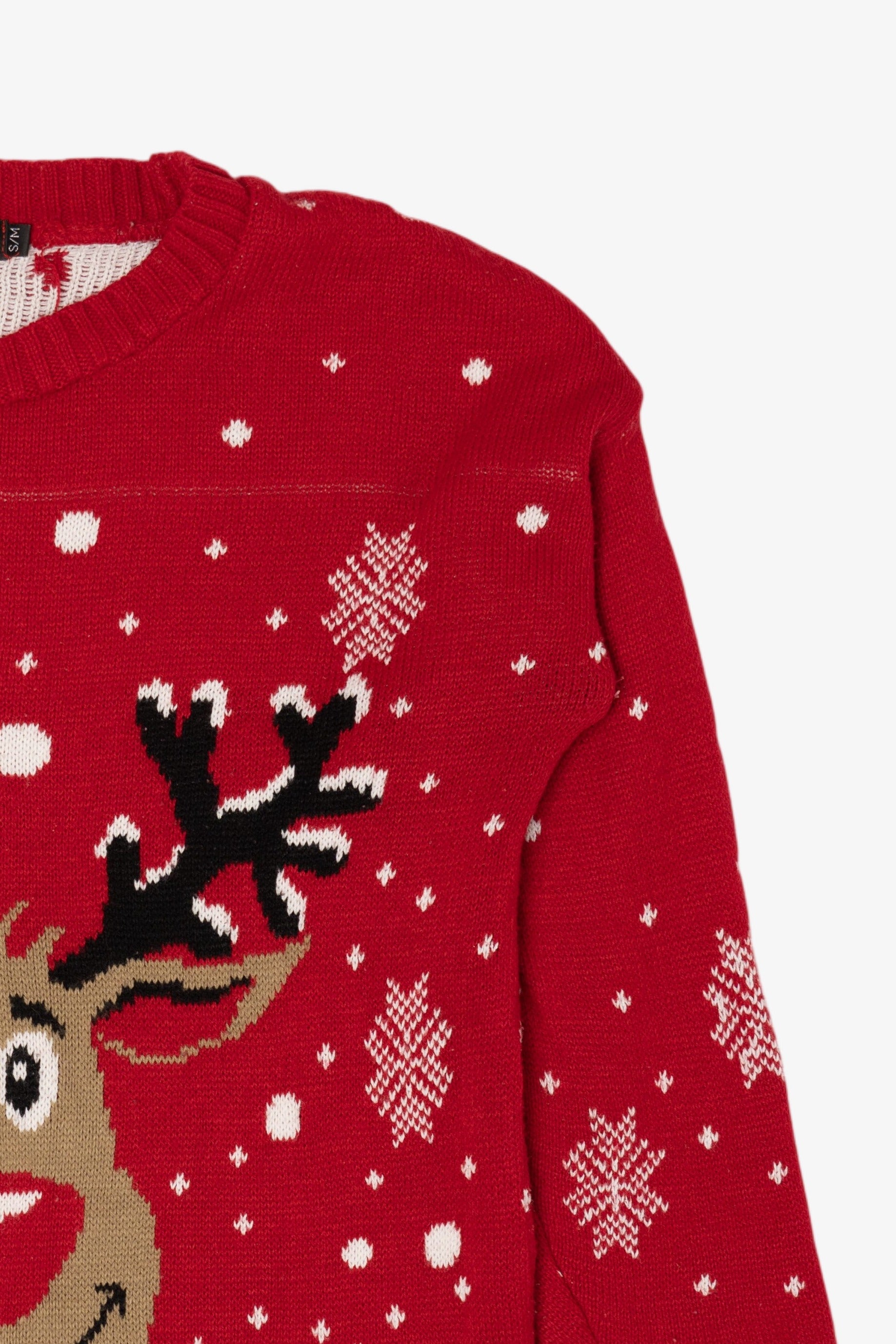 Red Sixth Avenue Reindeer Ugly Christmas Pullover (2010s)