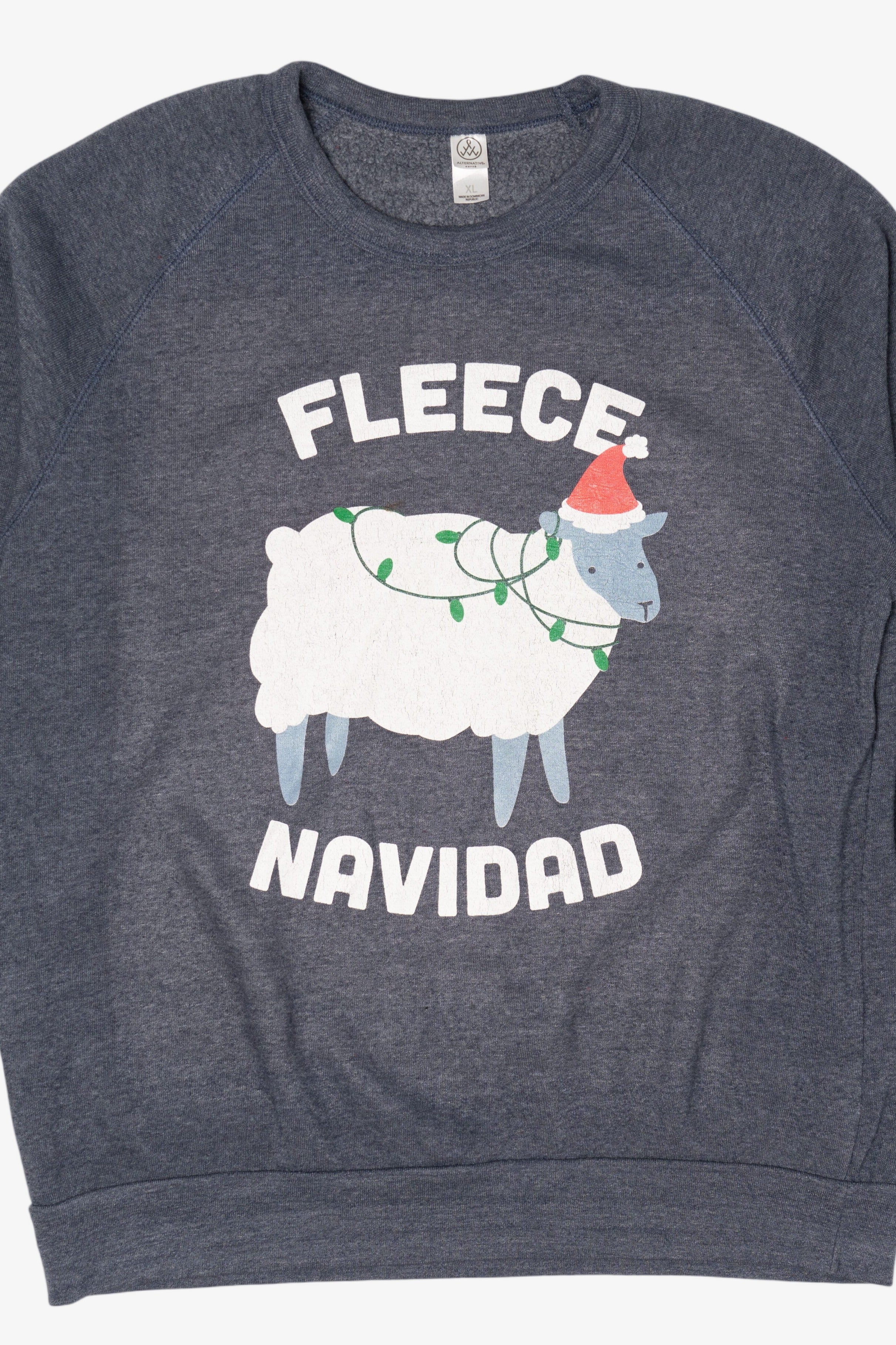Gray "Fleece Navidad" Sheep Ugly Christmas Sweatshirt (2020s)