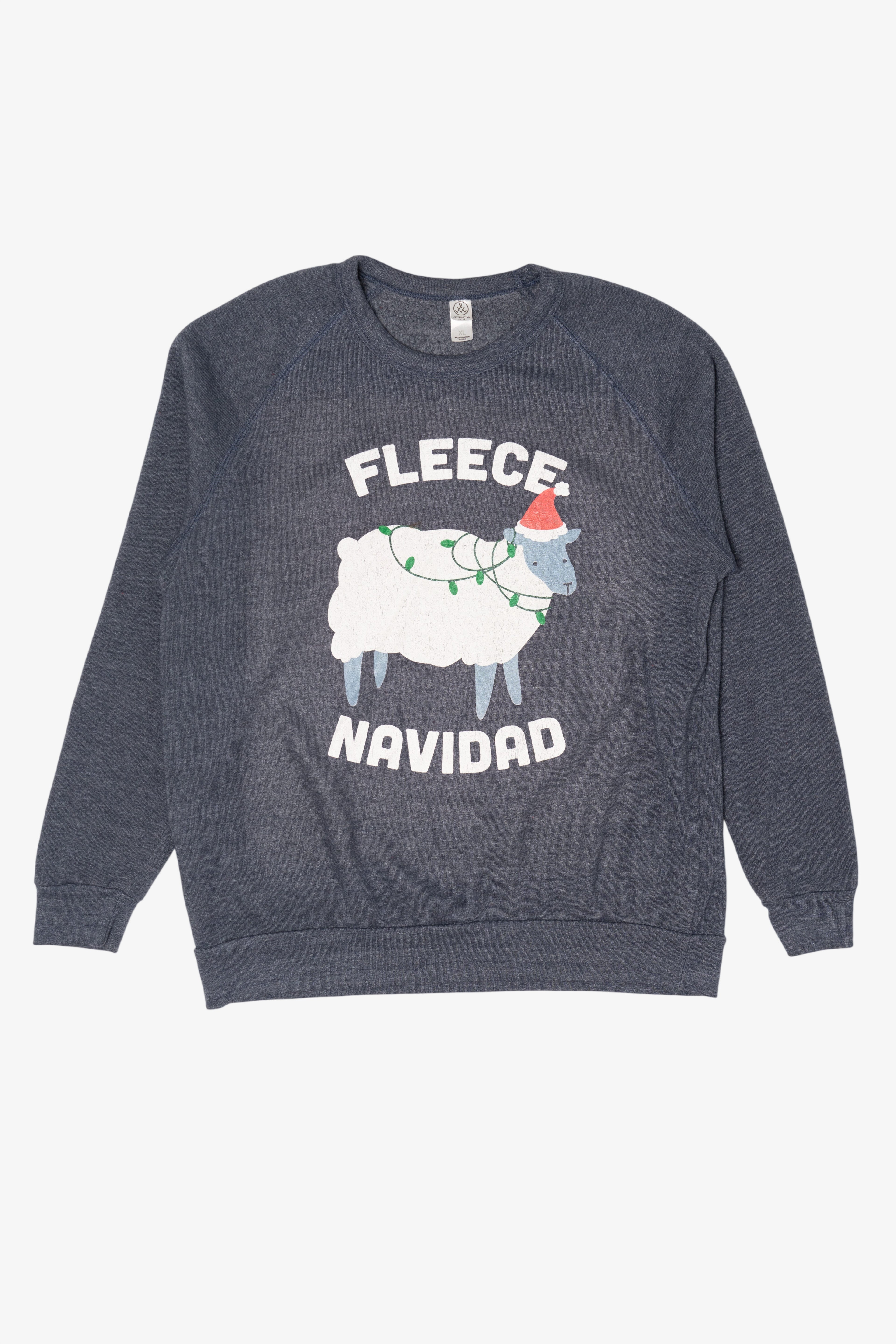 Gray "Fleece Navidad" Sheep Ugly Christmas Sweatshirt (2020s)