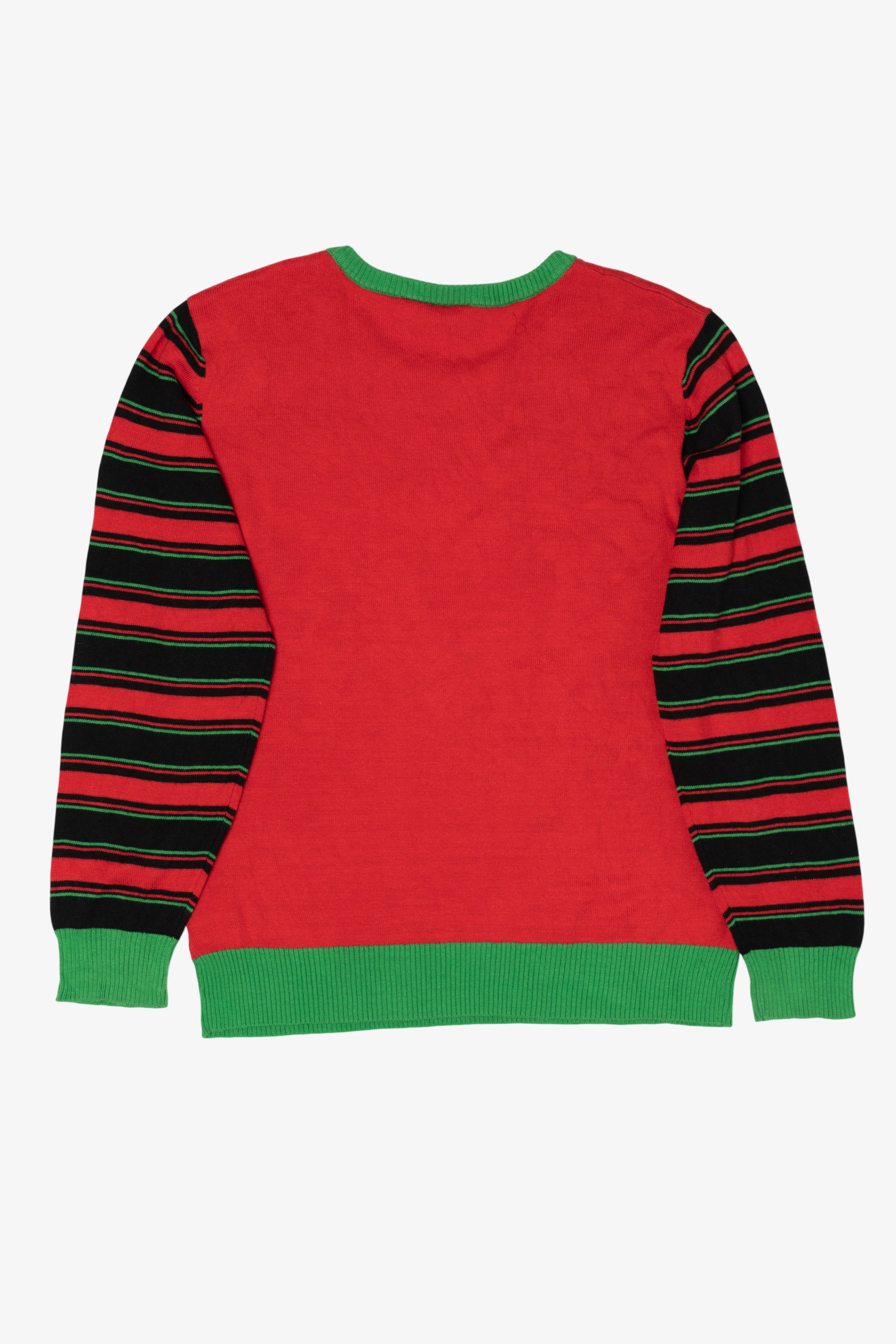 Red "Felt Festive Might Delete Later" Reindeer Ugly Christmas Pullover (2020s)