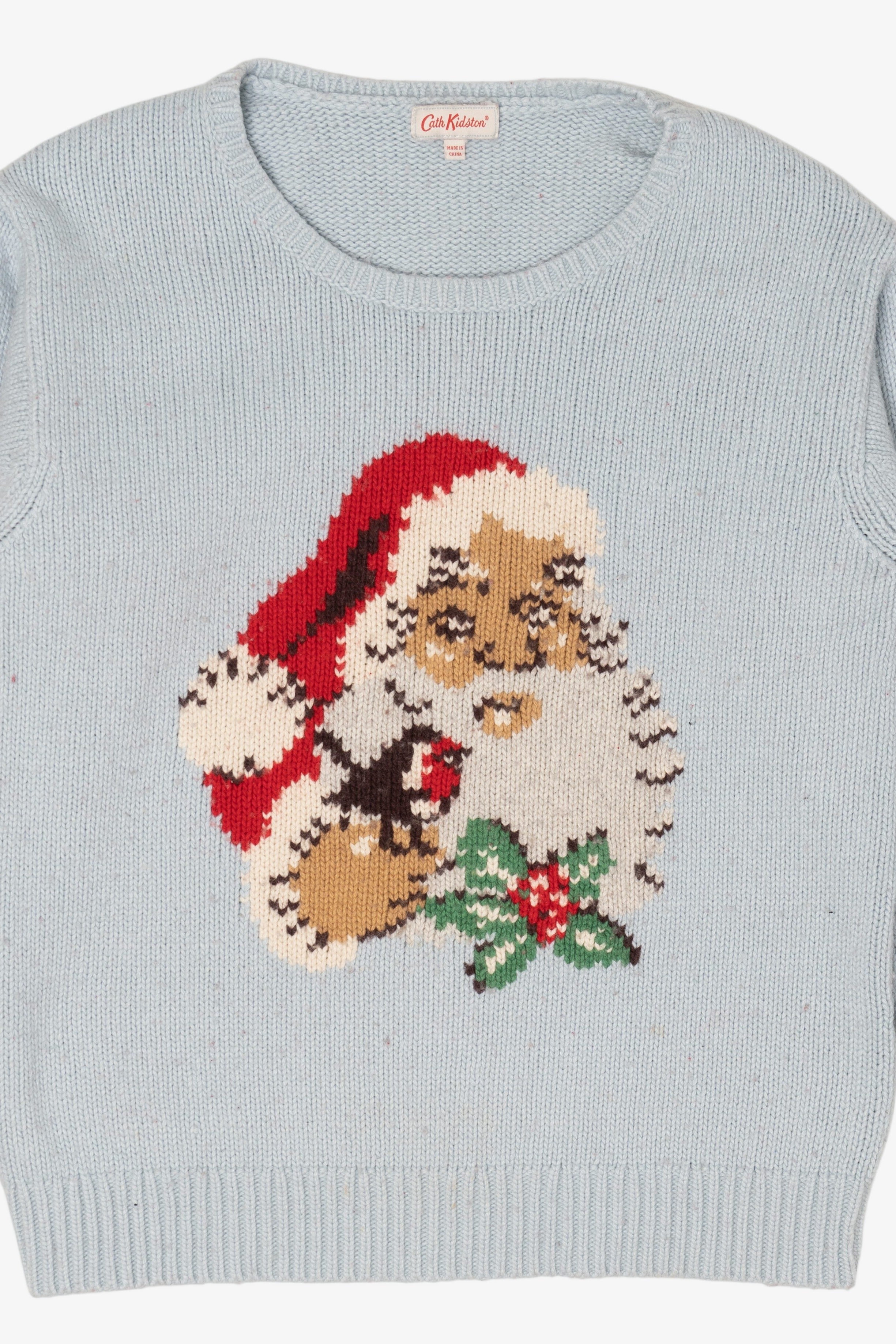 Light Blue Cath Kidston Santa Ugly Christmas Pullover (2010s)