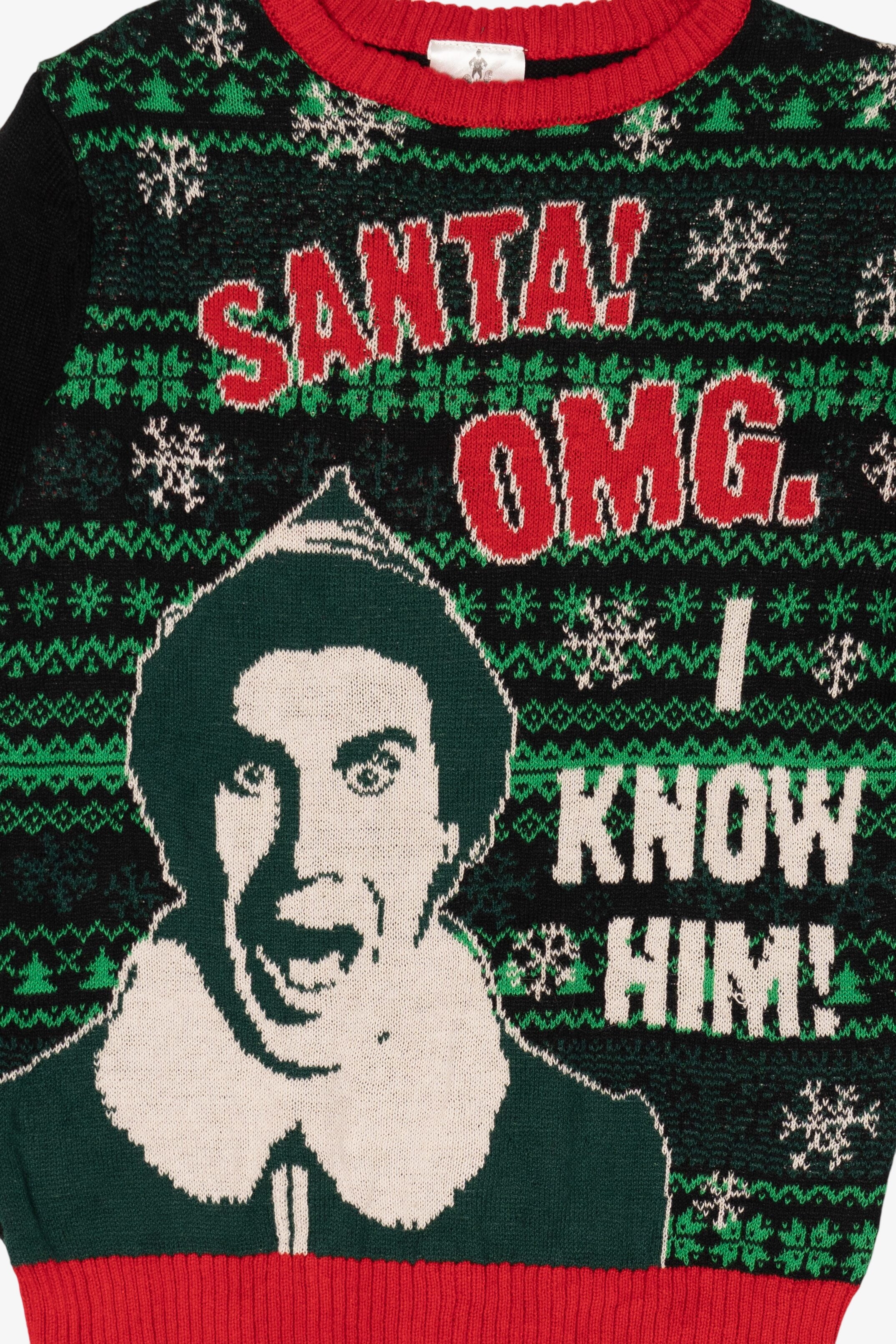 Elf "Santa! OMG. I Know Him!" Ugly Christmas Pullover (2010s)
