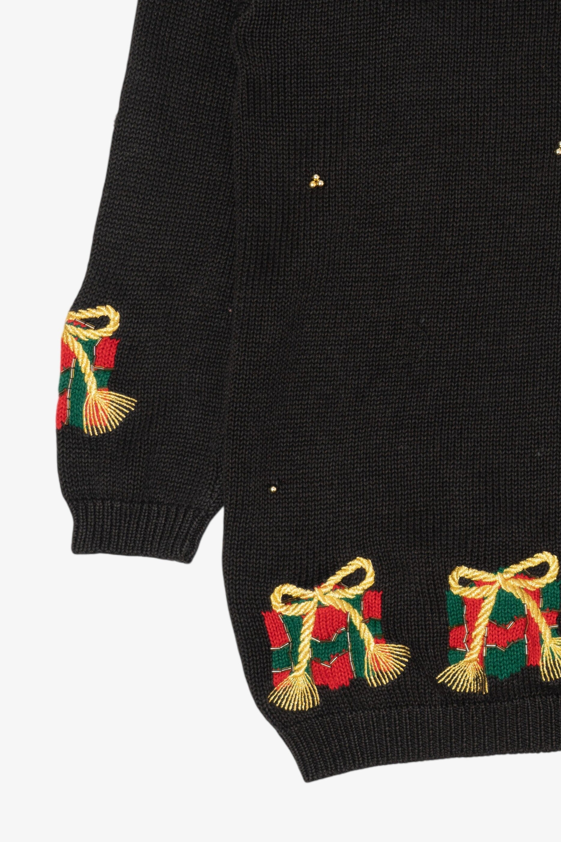Vintage Black Eagle's Eye Presents Ugly Christmas Pullover (1990s)
