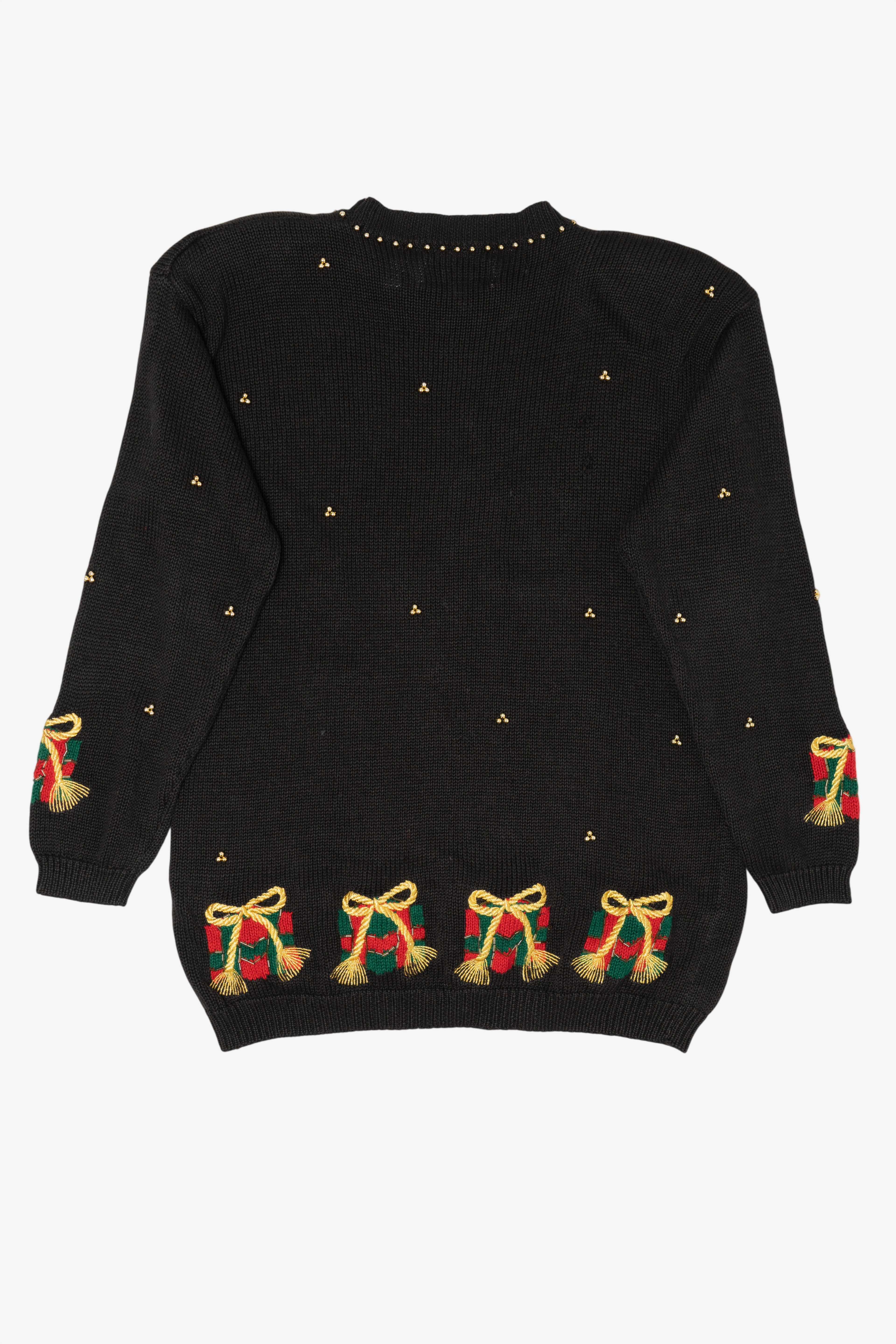 Vintage Black Eagle's Eye Presents Ugly Christmas Pullover (1990s)
