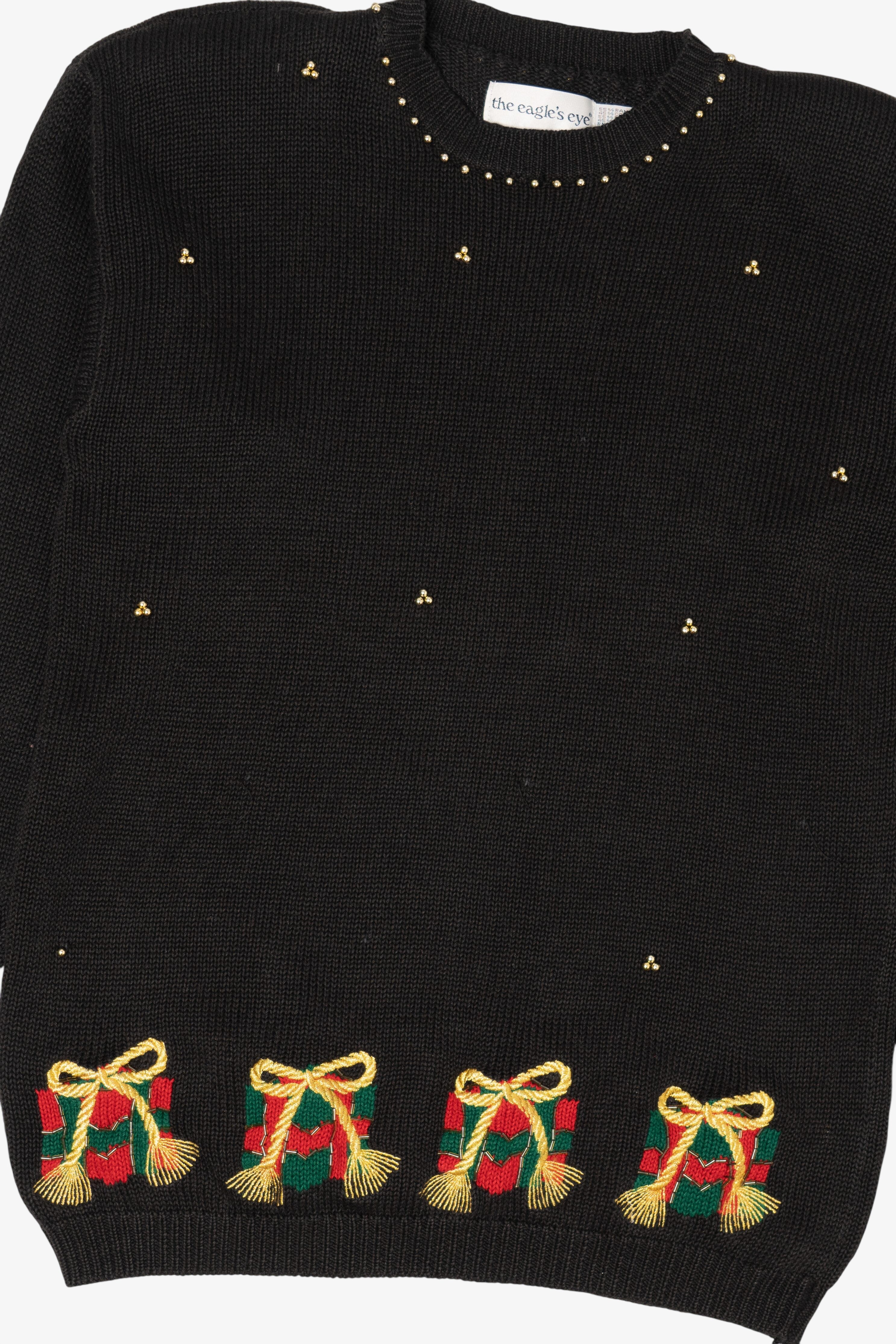 Vintage Black Eagle's Eye Presents Ugly Christmas Pullover (1990s)