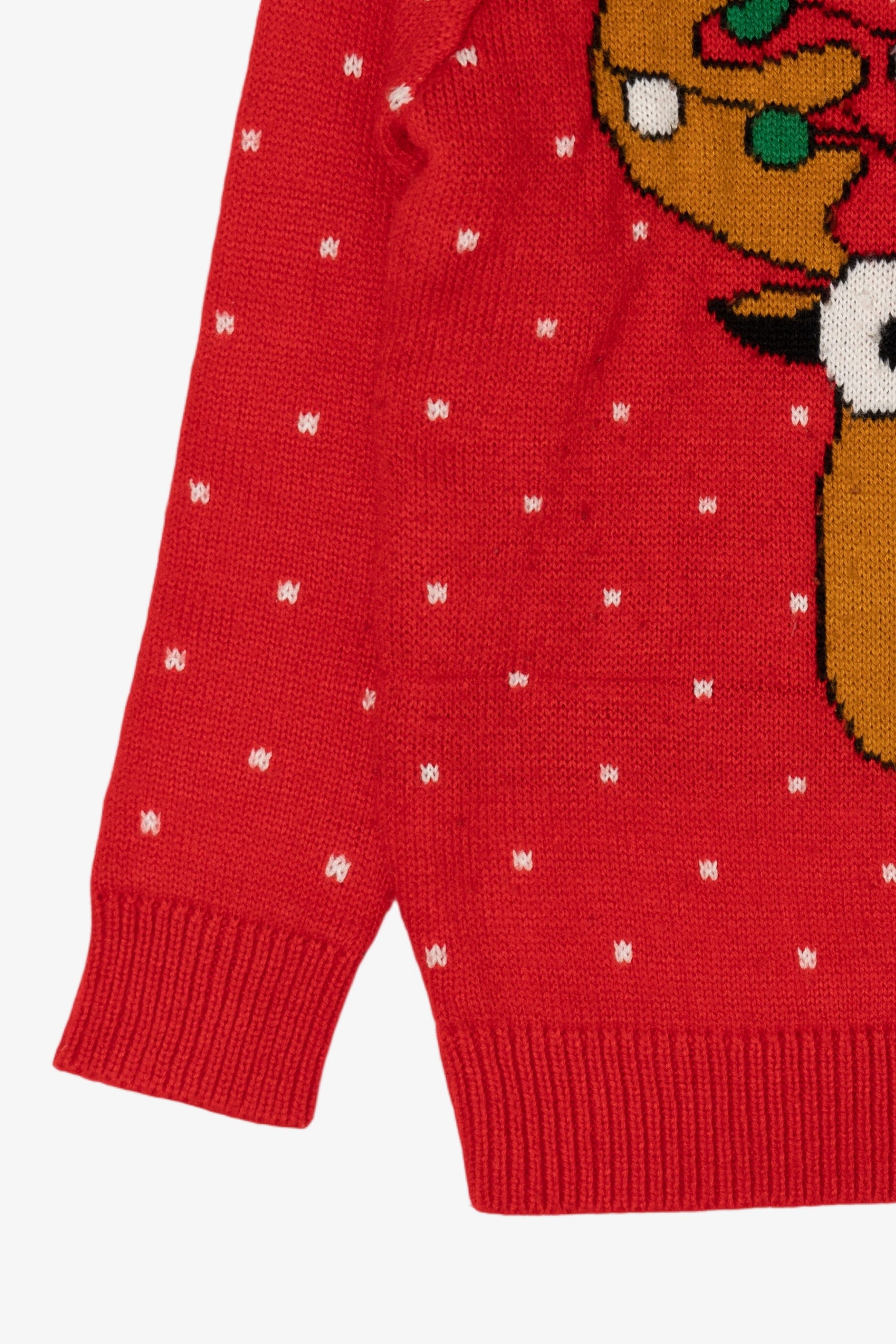 Kids Red TStars Reindeer Ugly Christmas Pullover (2020s)