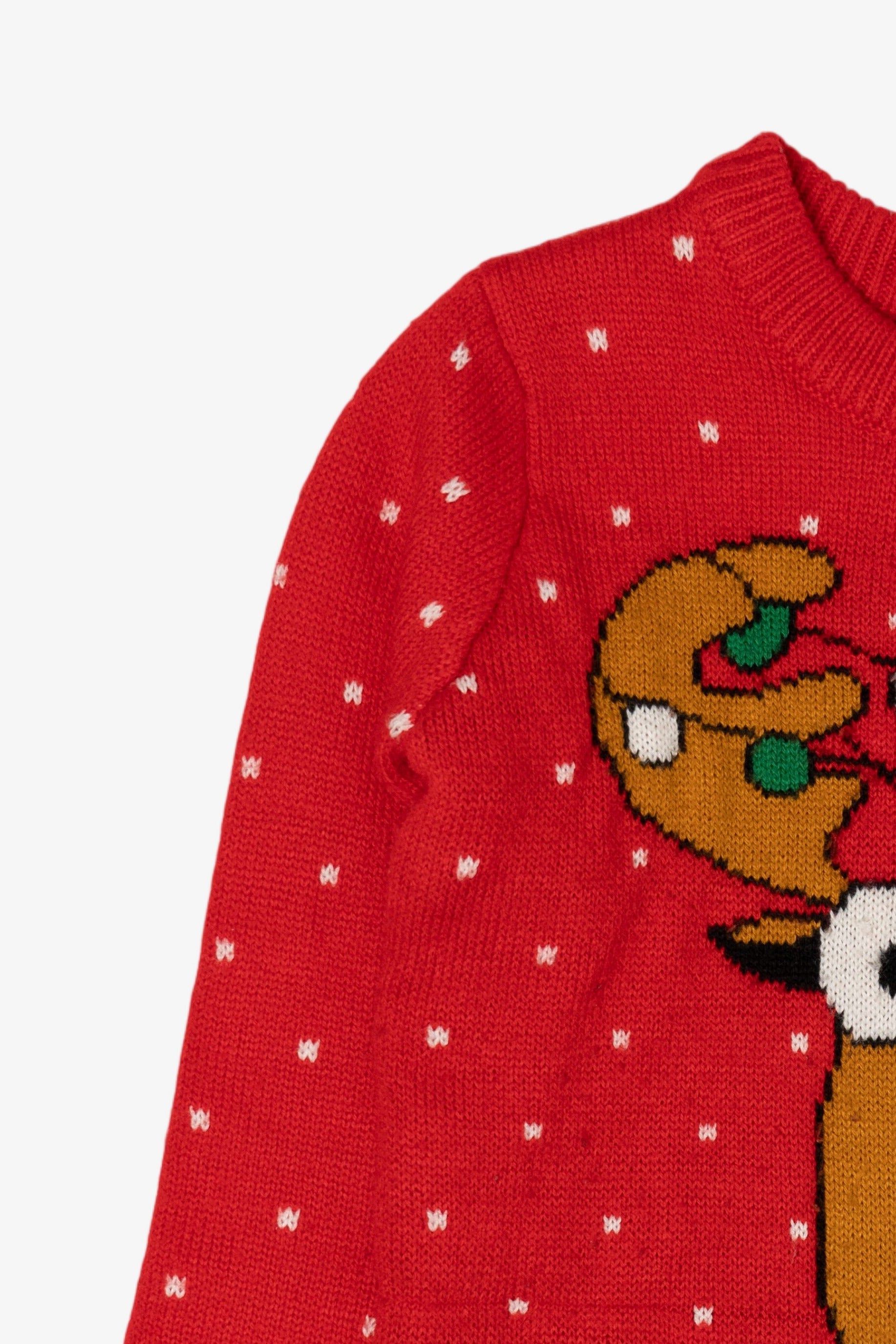 Kids Red TStars Reindeer Ugly Christmas Pullover (2020s)