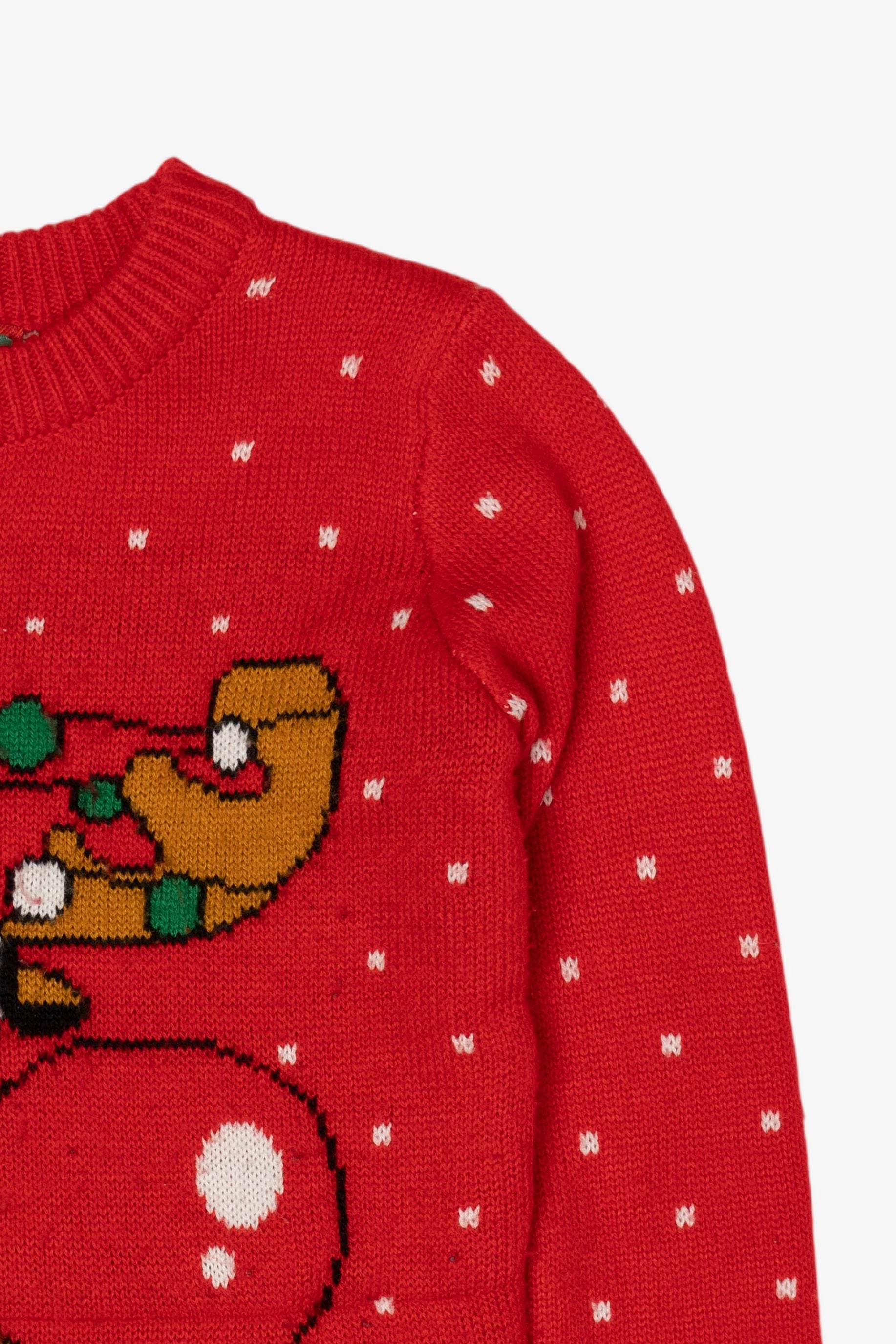 Kids Red TStars Reindeer Ugly Christmas Pullover (2020s)